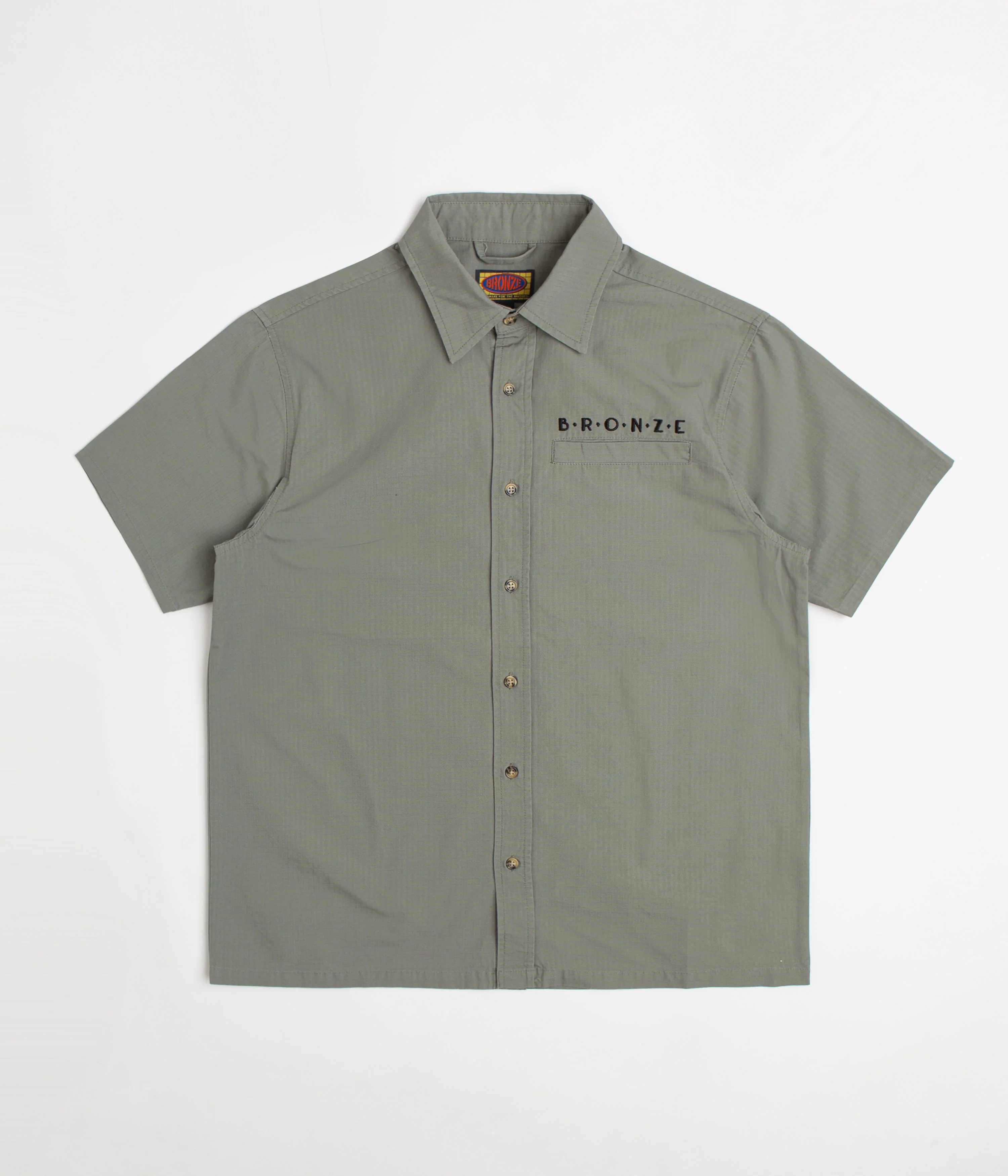 Bronze 56K Ripstop Short Sleeve Shirt - Grey