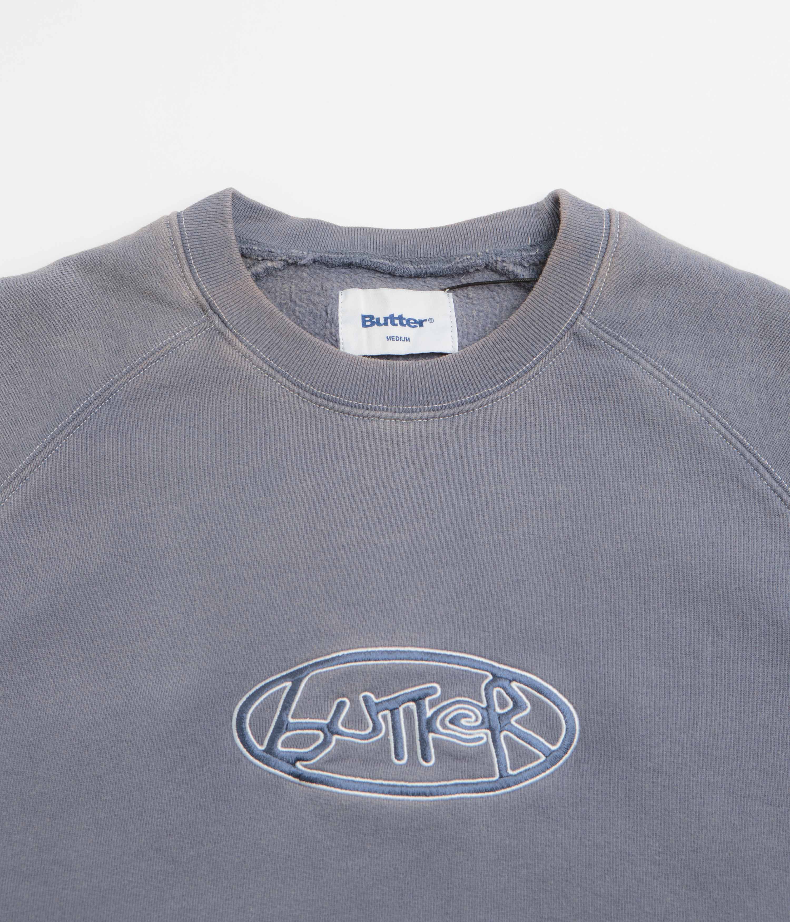Butter Goods Abseil Crewneck Sweatshirt - Washed Navy - Image 2