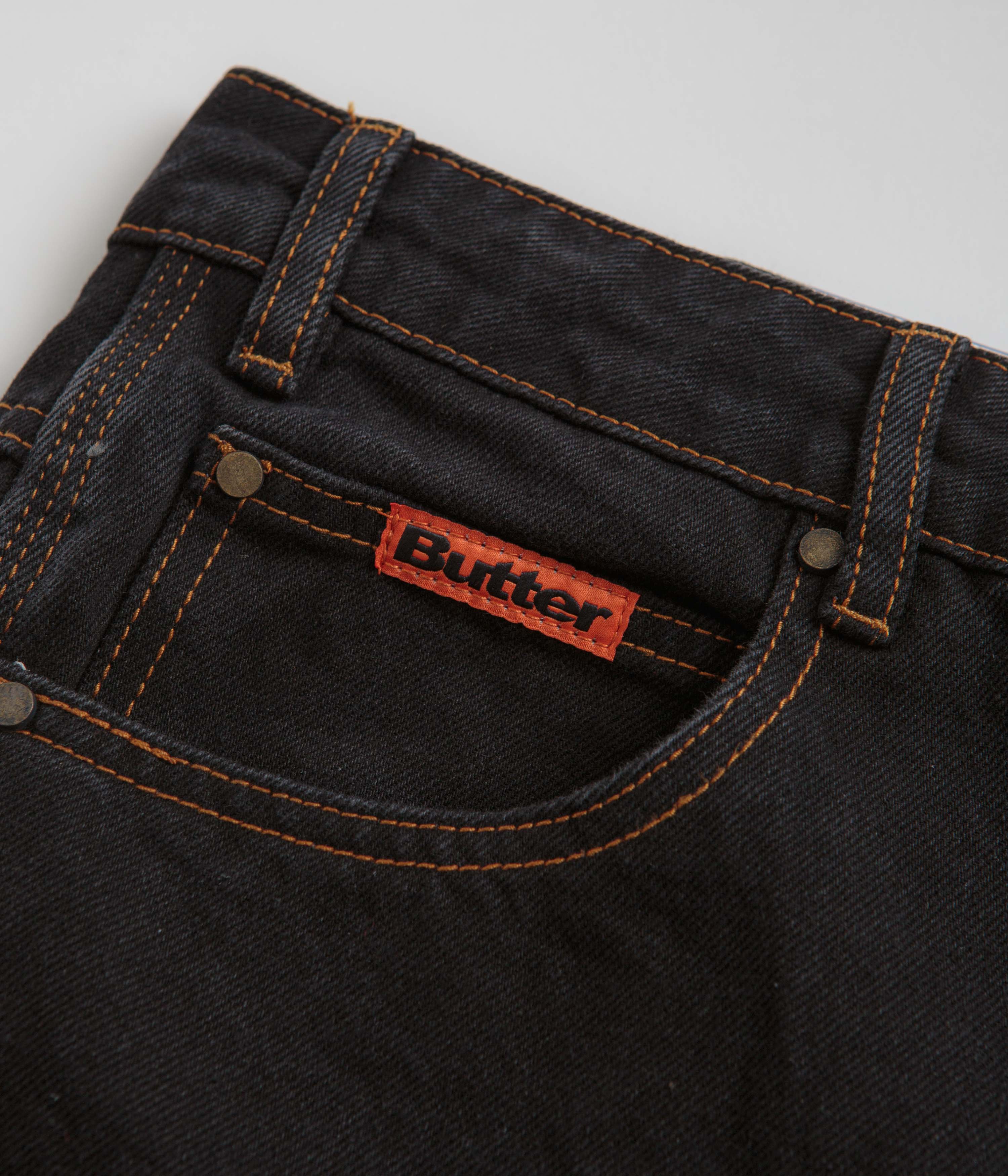 Butter Goods Baggy Denim Shorts - Washed Black - Image 5