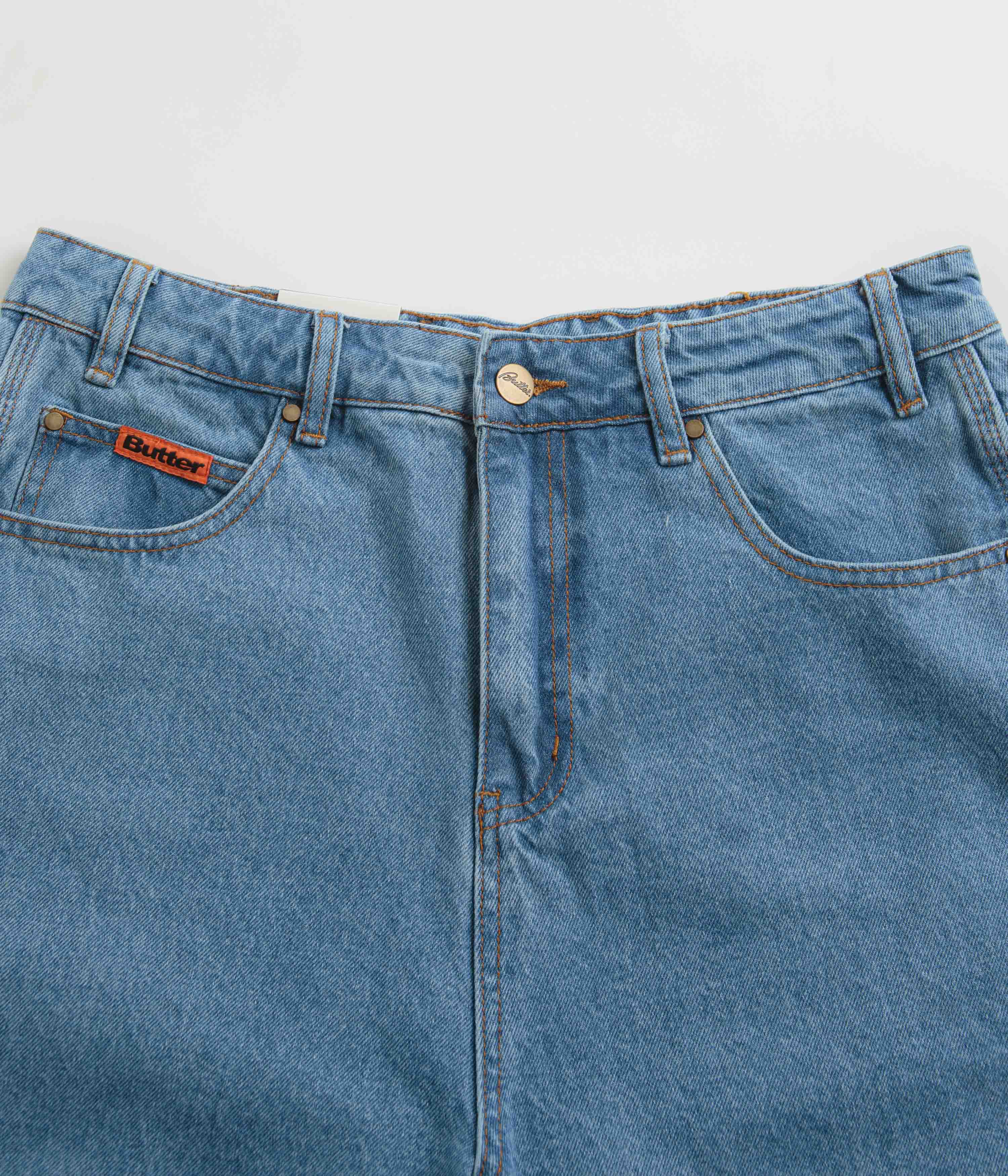 Butter Goods Baggy Denim Shorts - Washed Indigo - Image 4