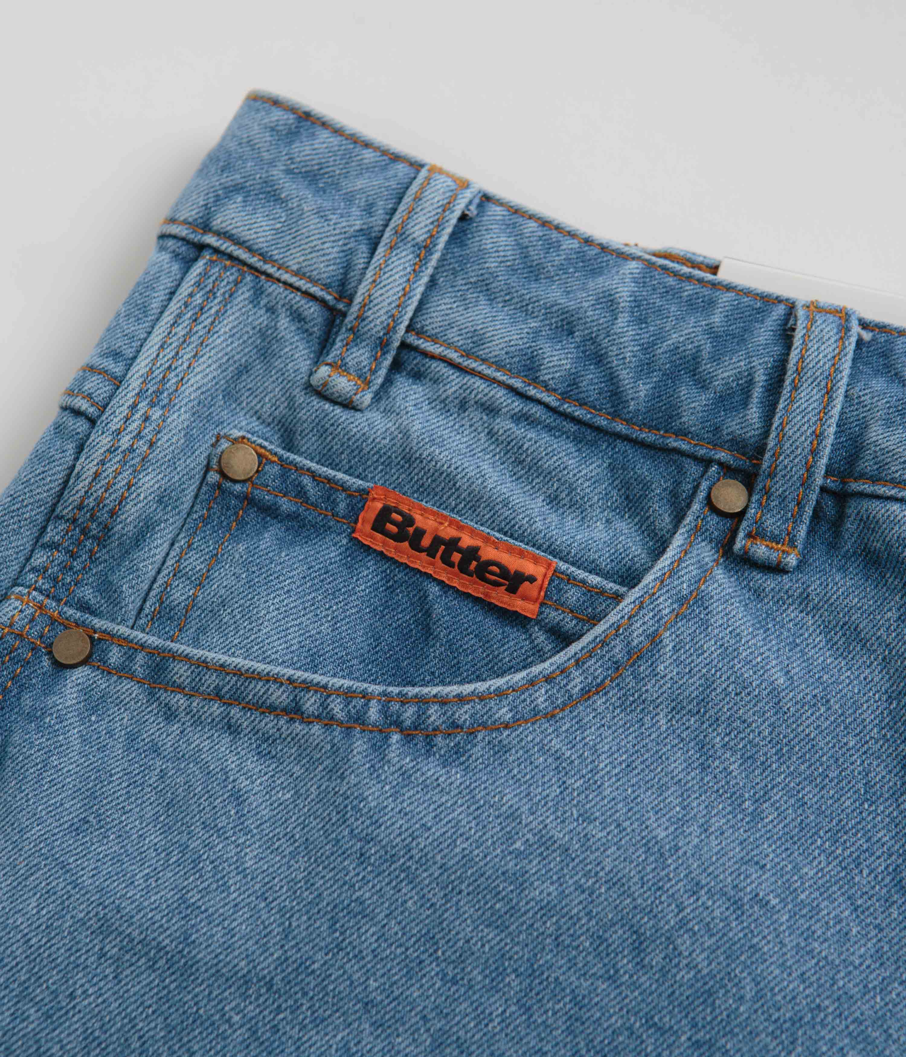 Butter Goods Baggy Denim Shorts - Washed Indigo - Image 5