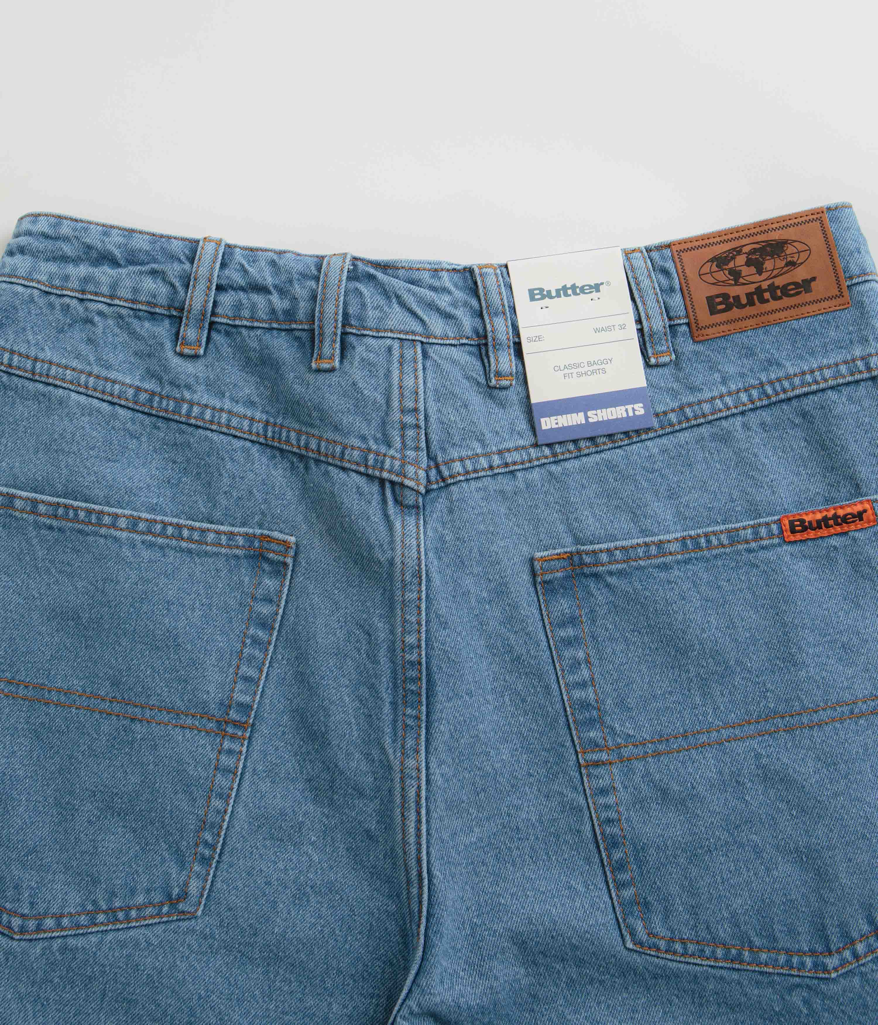 Butter Goods Baggy Denim Shorts - Washed Indigo - Image 7