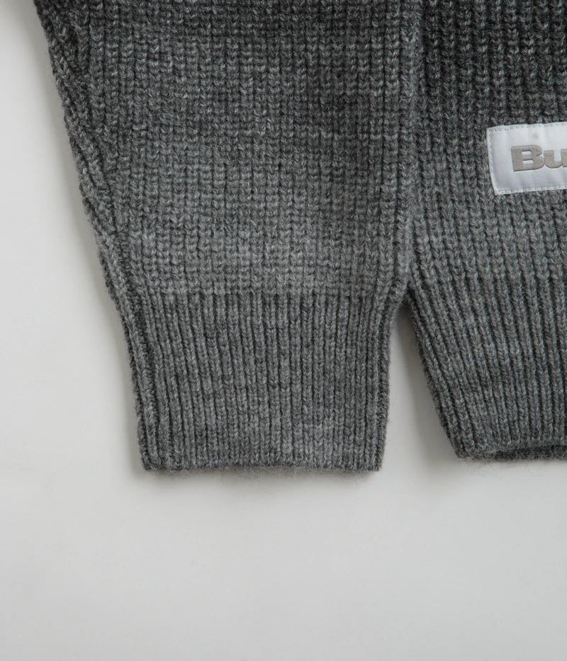 Butter Goods Beams 1/4 Zip Knit Polo Sweatshirt - Charcoal - Image 2