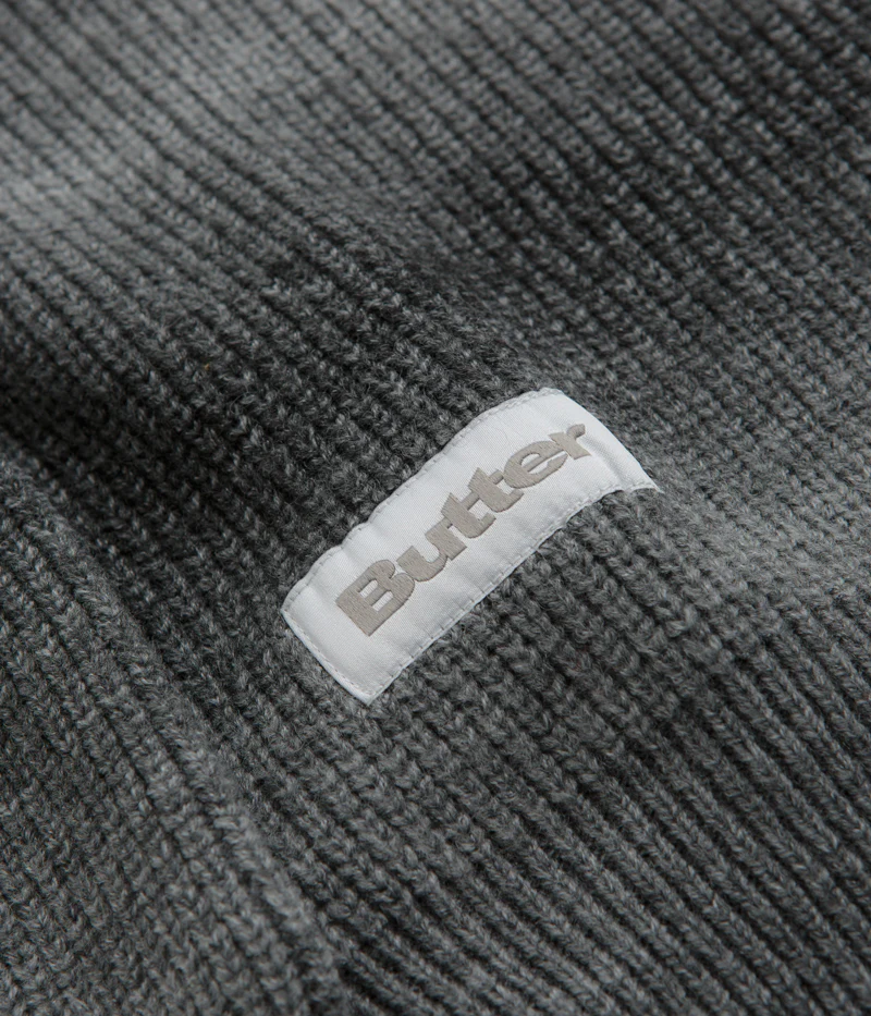 Butter Goods Beams 1/4 Zip Knit Polo Sweatshirt - Charcoal - Image 3
