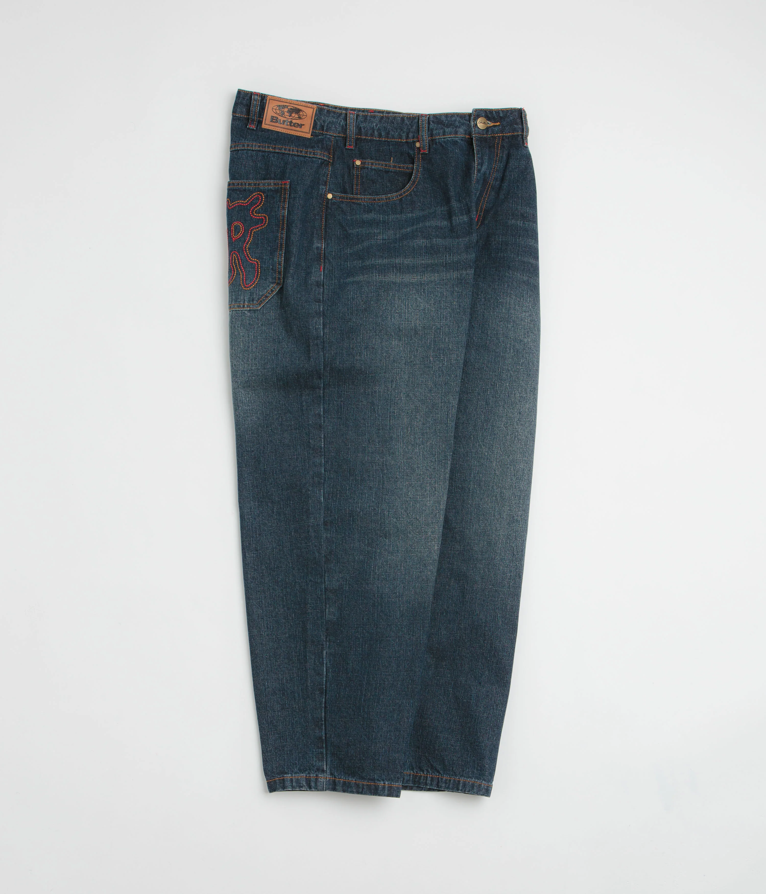 Butter Goods Blotch Jeans - Streaky Navy - Image 2