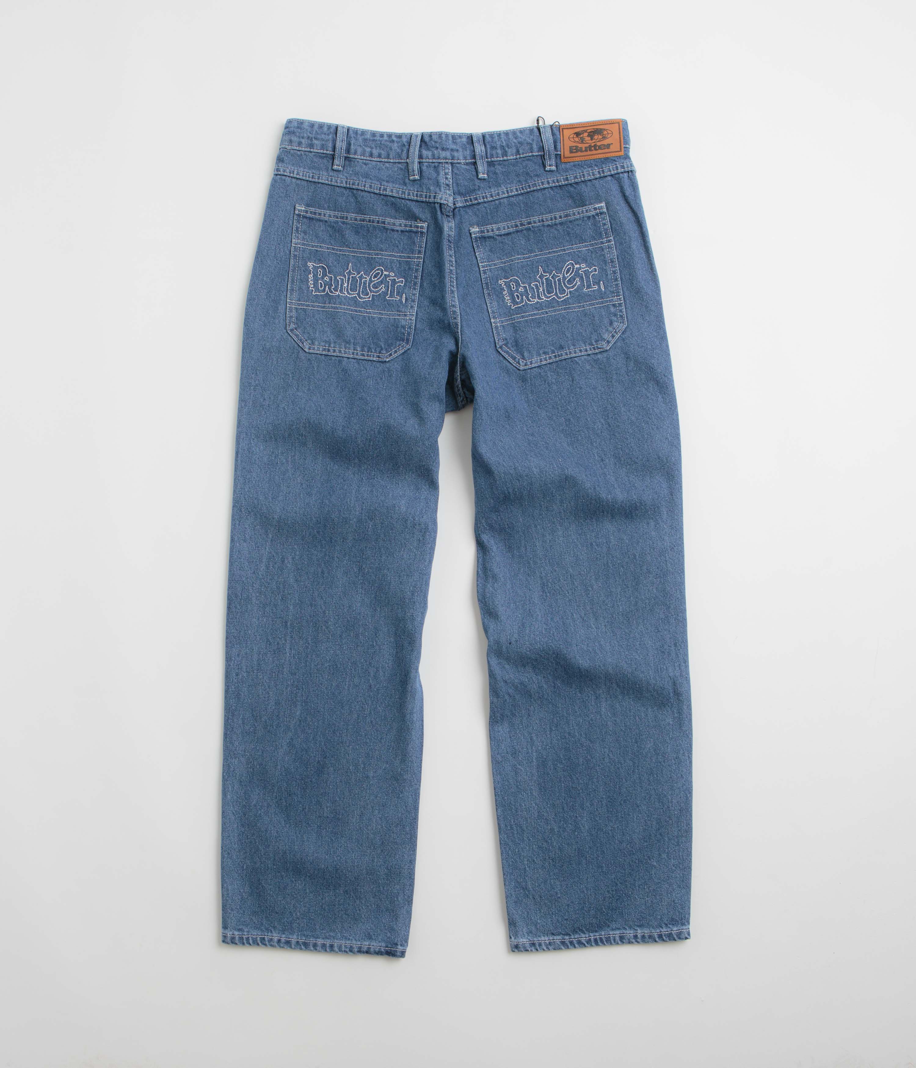 Butter Goods Breakdown Relaxed Jeans - Solid Blue - Image 3
