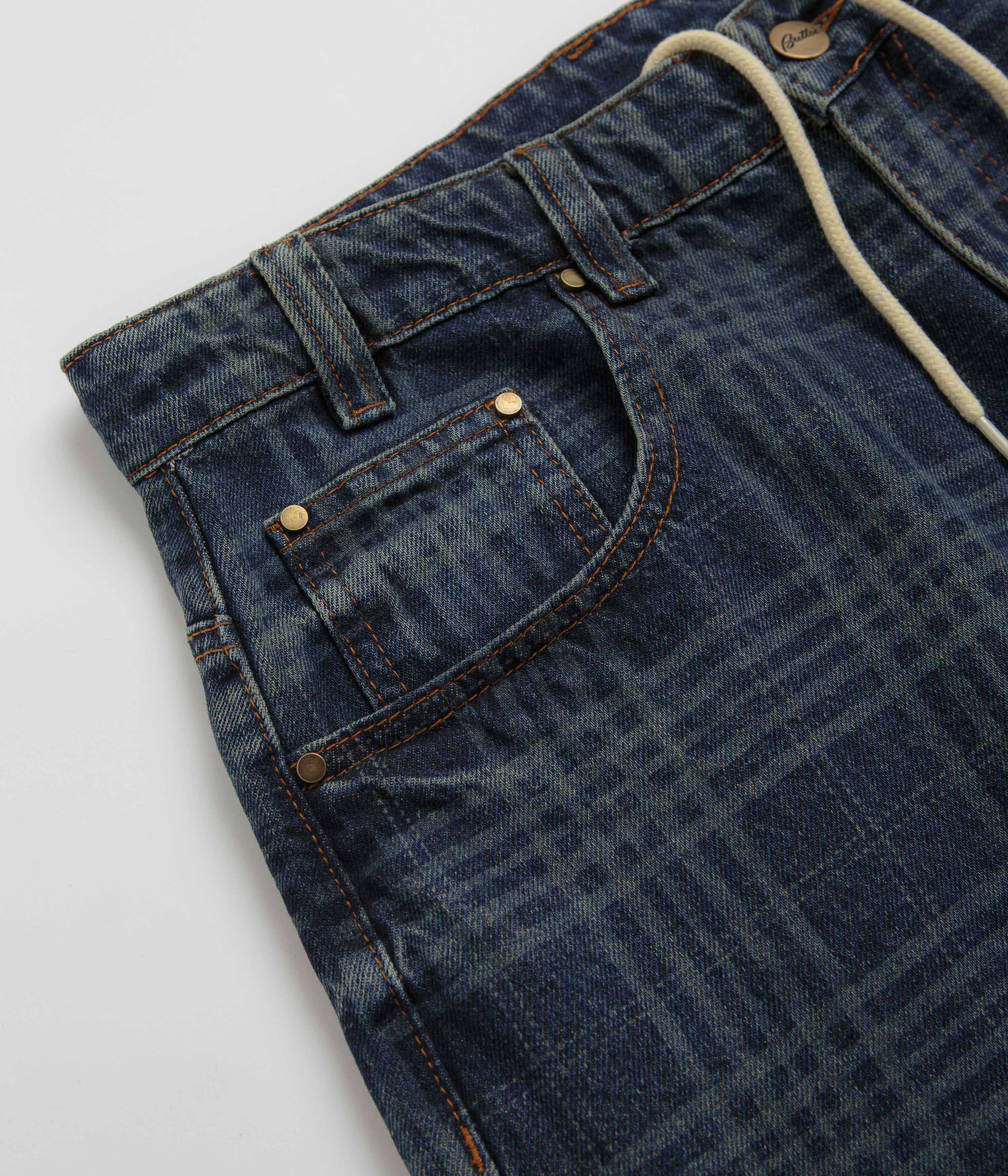 Butter Goods Burn Wide Cut Jeans - Dark Indigo Plaid - Image 7