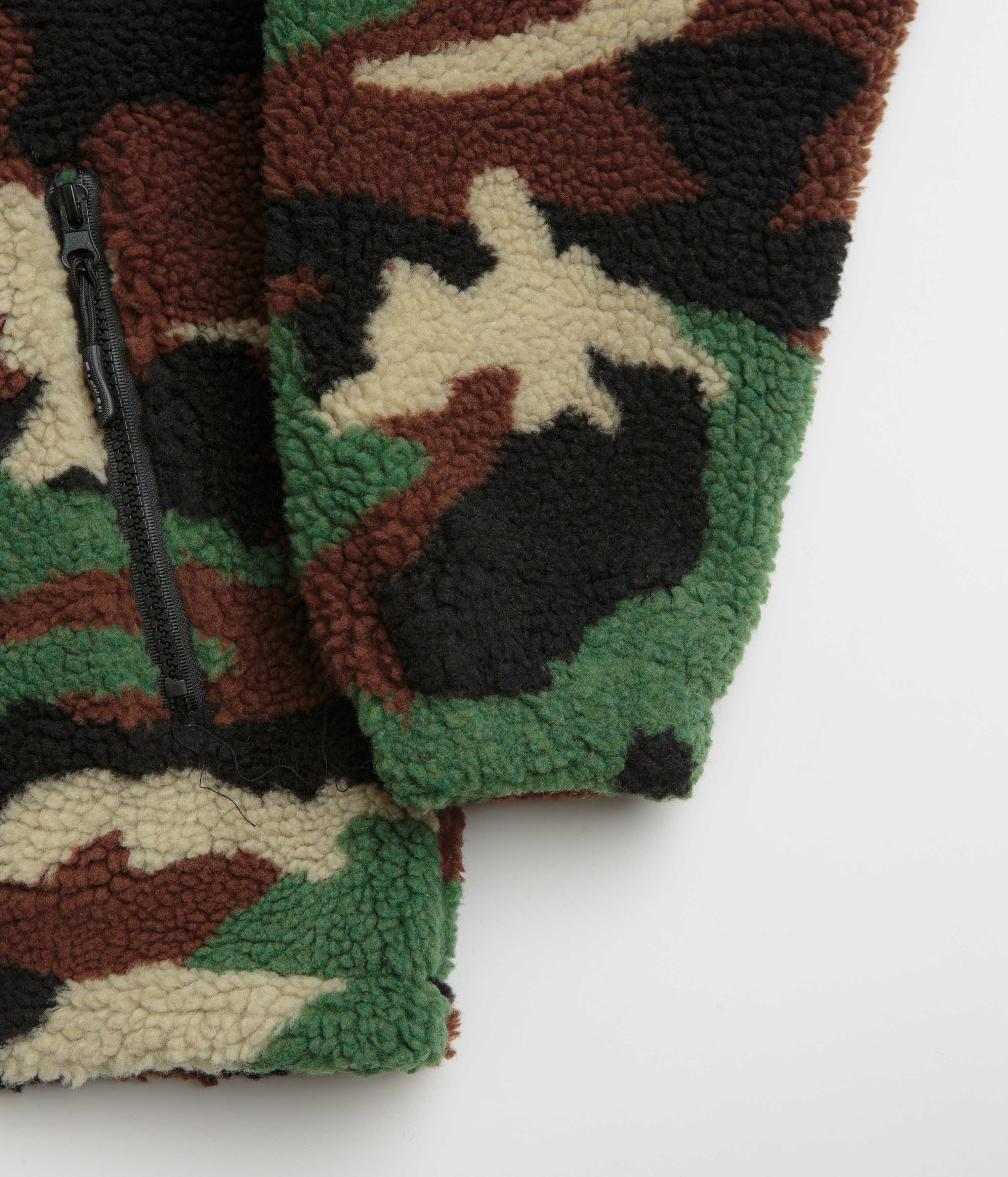Butter Goods Camo Sherpa Jacket - Forest Green - Image 6
