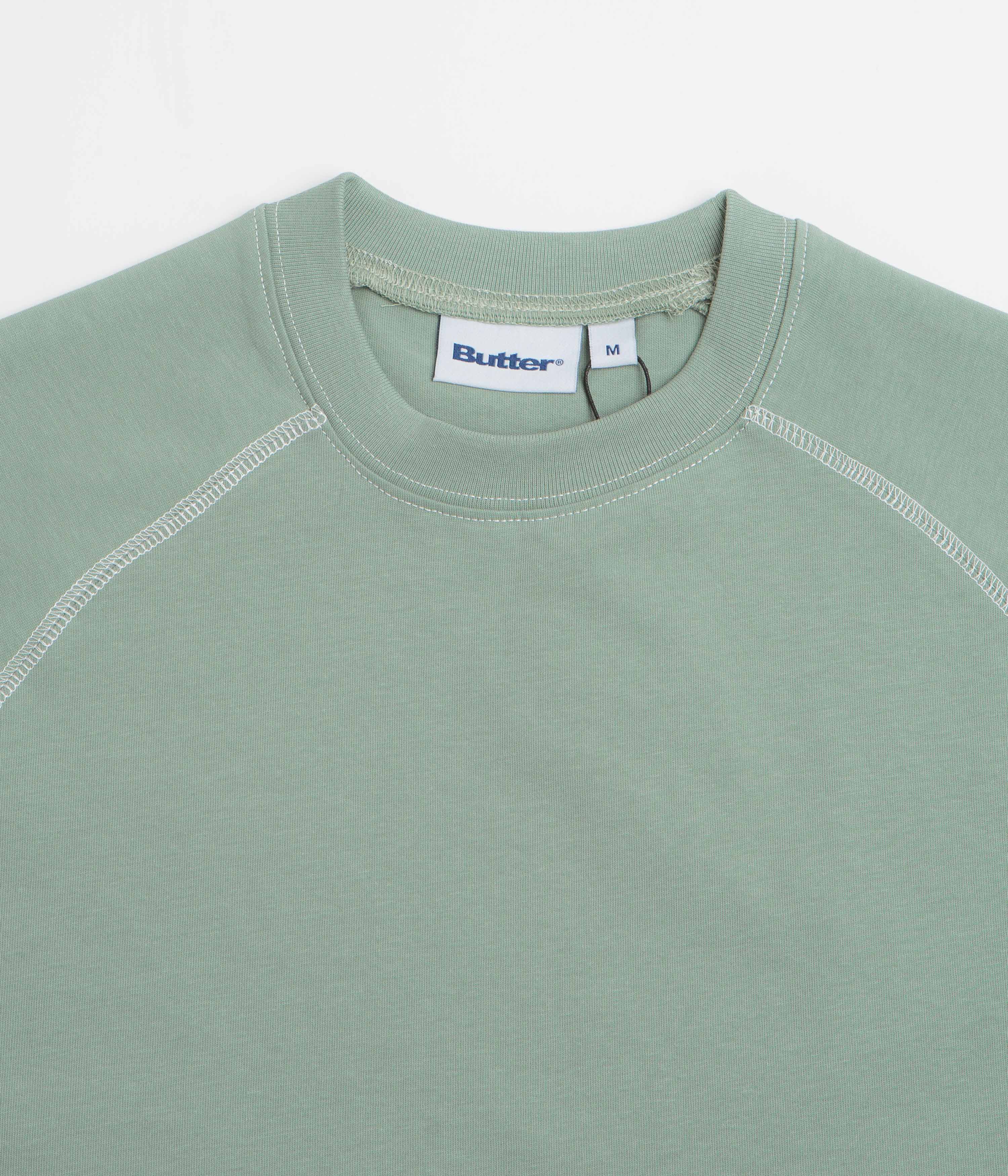 Butter Goods Cliff Contrast T-Shirt - Dull Mint - Image 2