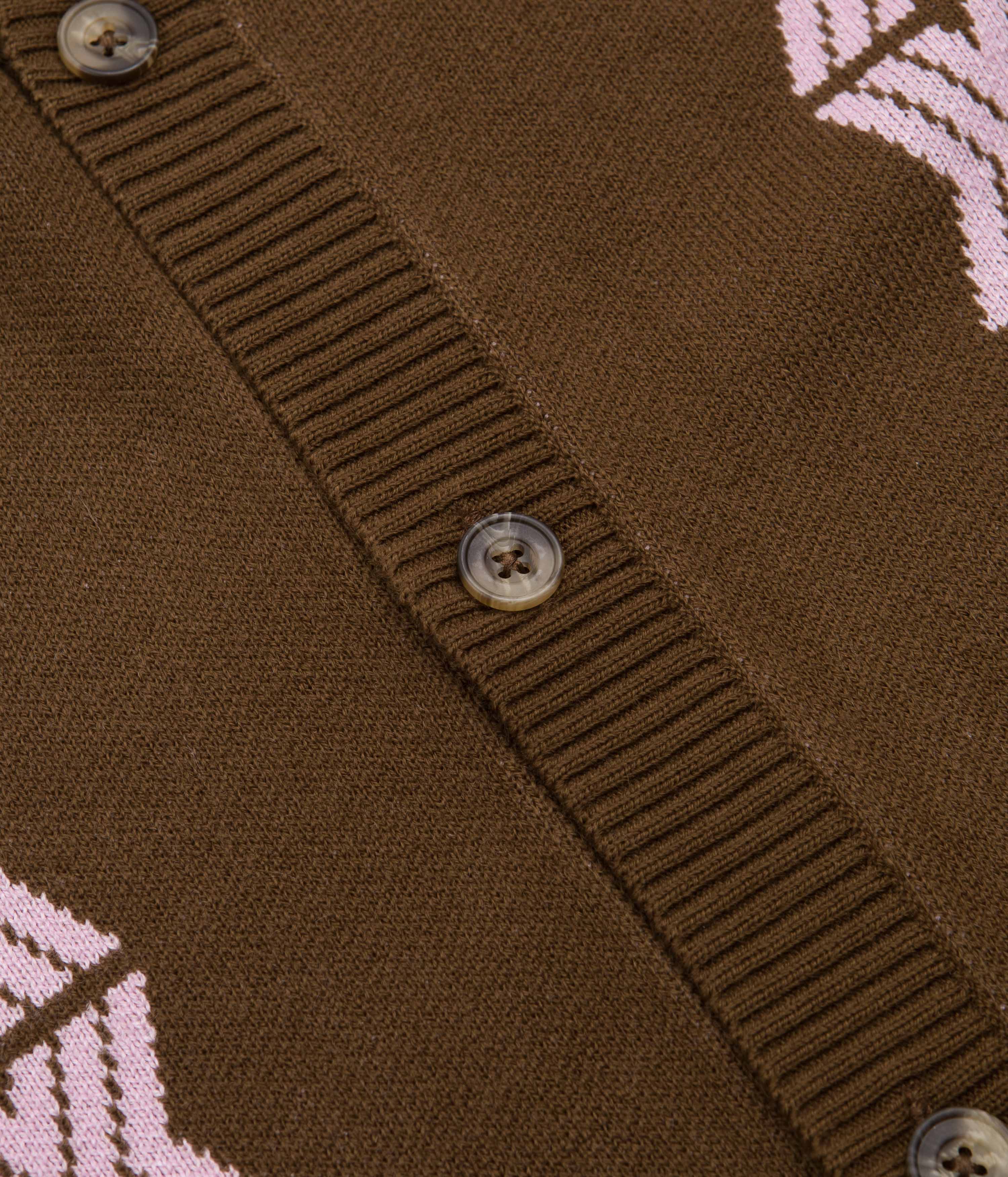 Butter Goods Club Knitted Cardigan - Chocolate - Image 4