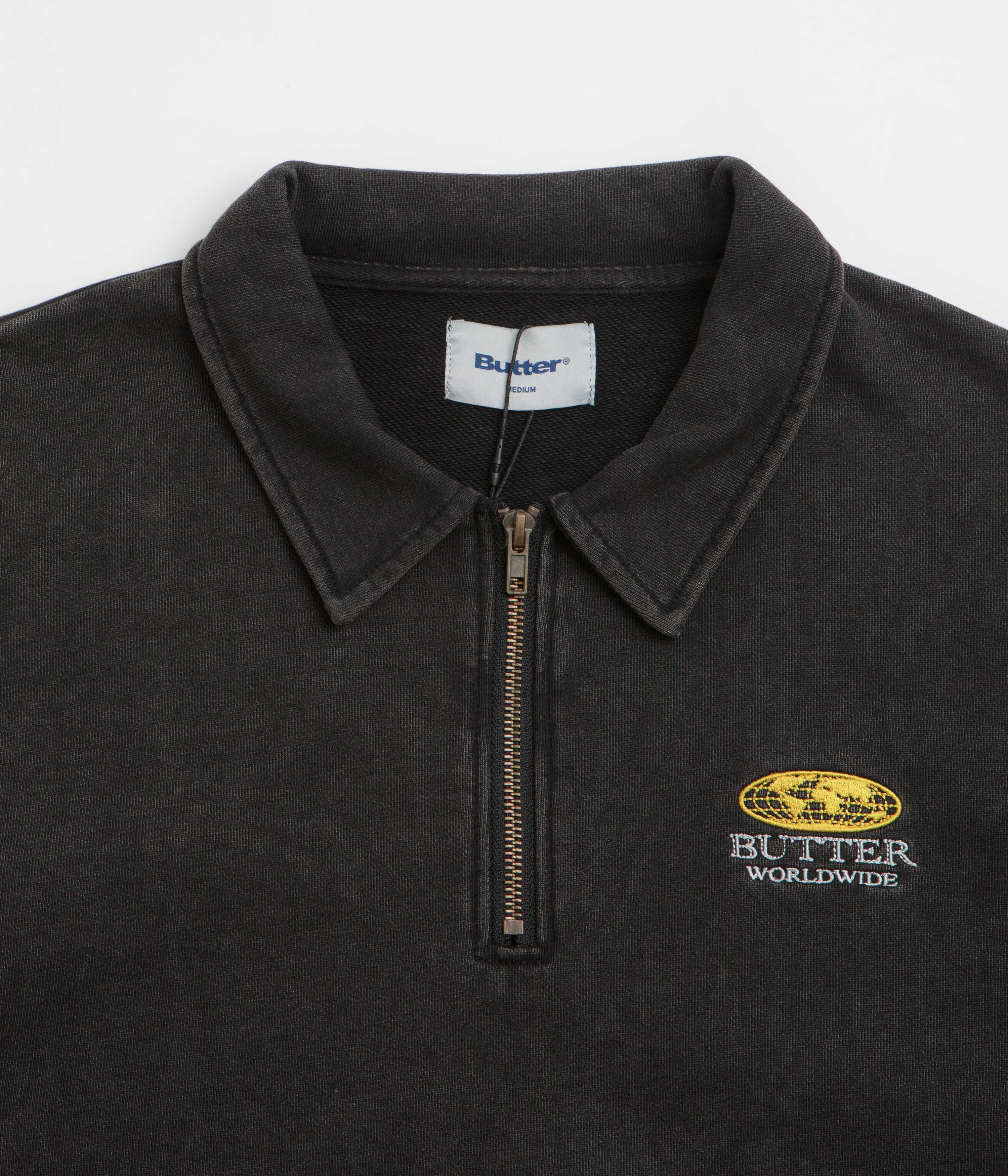 Butter Goods Corp 1/4 Zip Sweatshirt - Black - Image 2