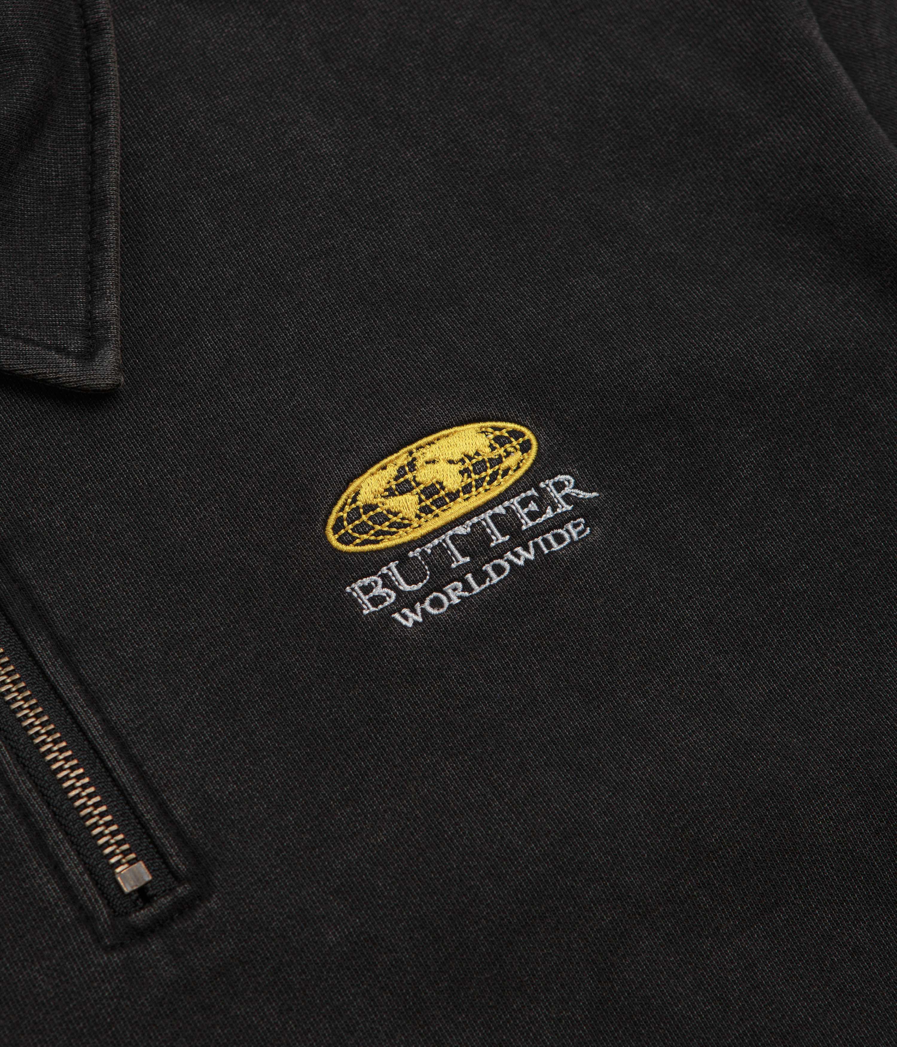 Butter Goods Corp 1/4 Zip Sweatshirt - Black - Image 3