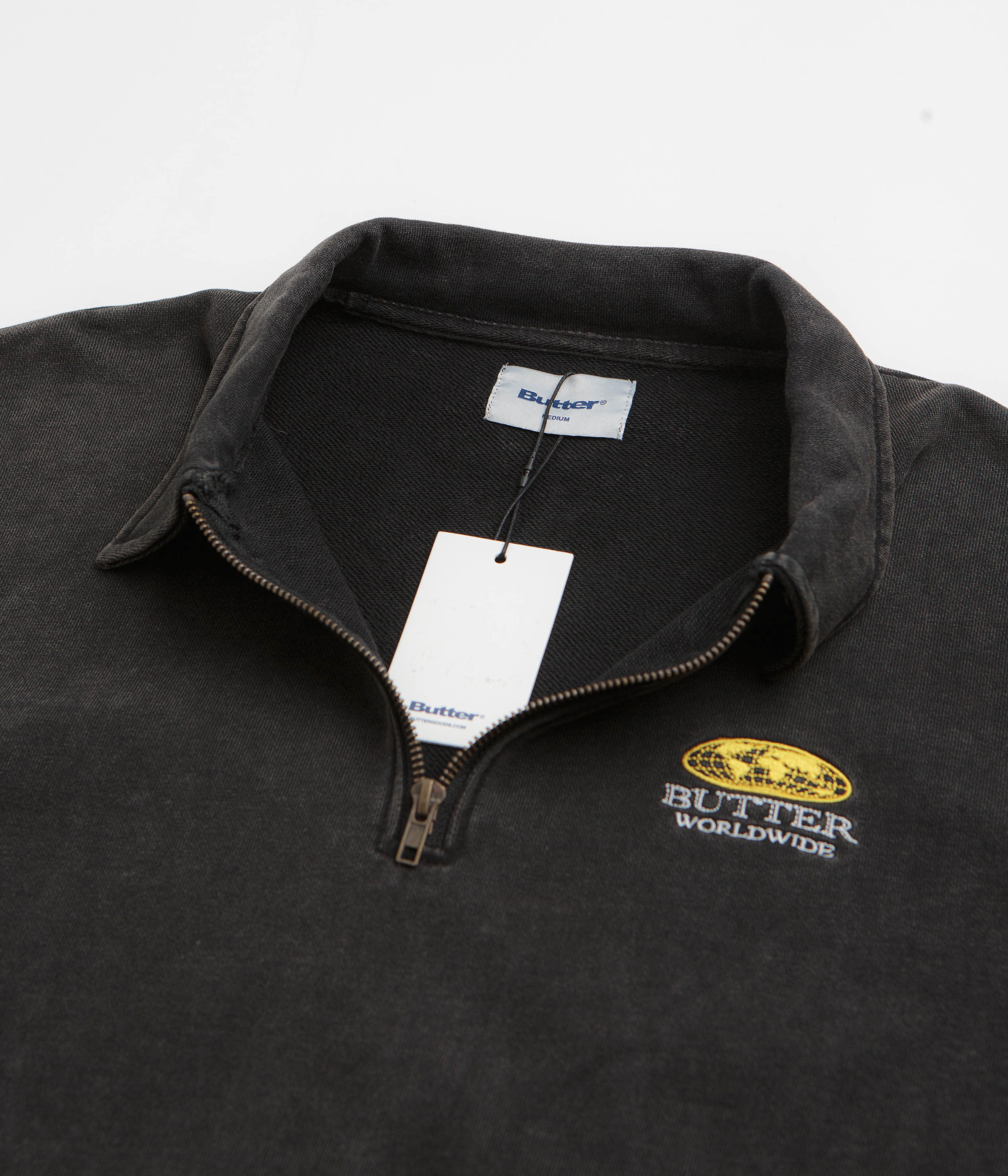 Butter Goods Corp 1/4 Zip Sweatshirt - Black - Image 4