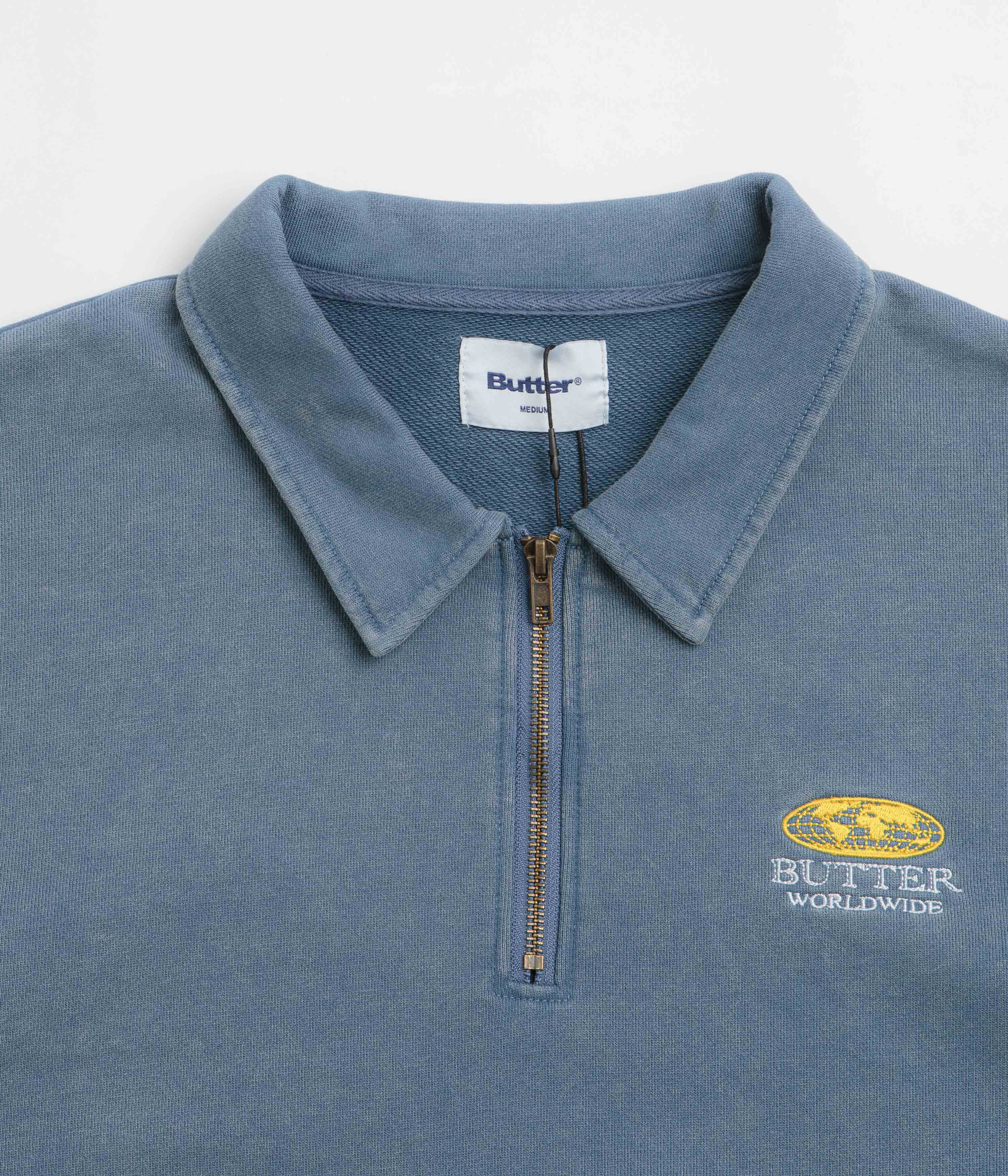 Butter Goods Corp 1/4 Zip Sweatshirt - Navy - Image 2