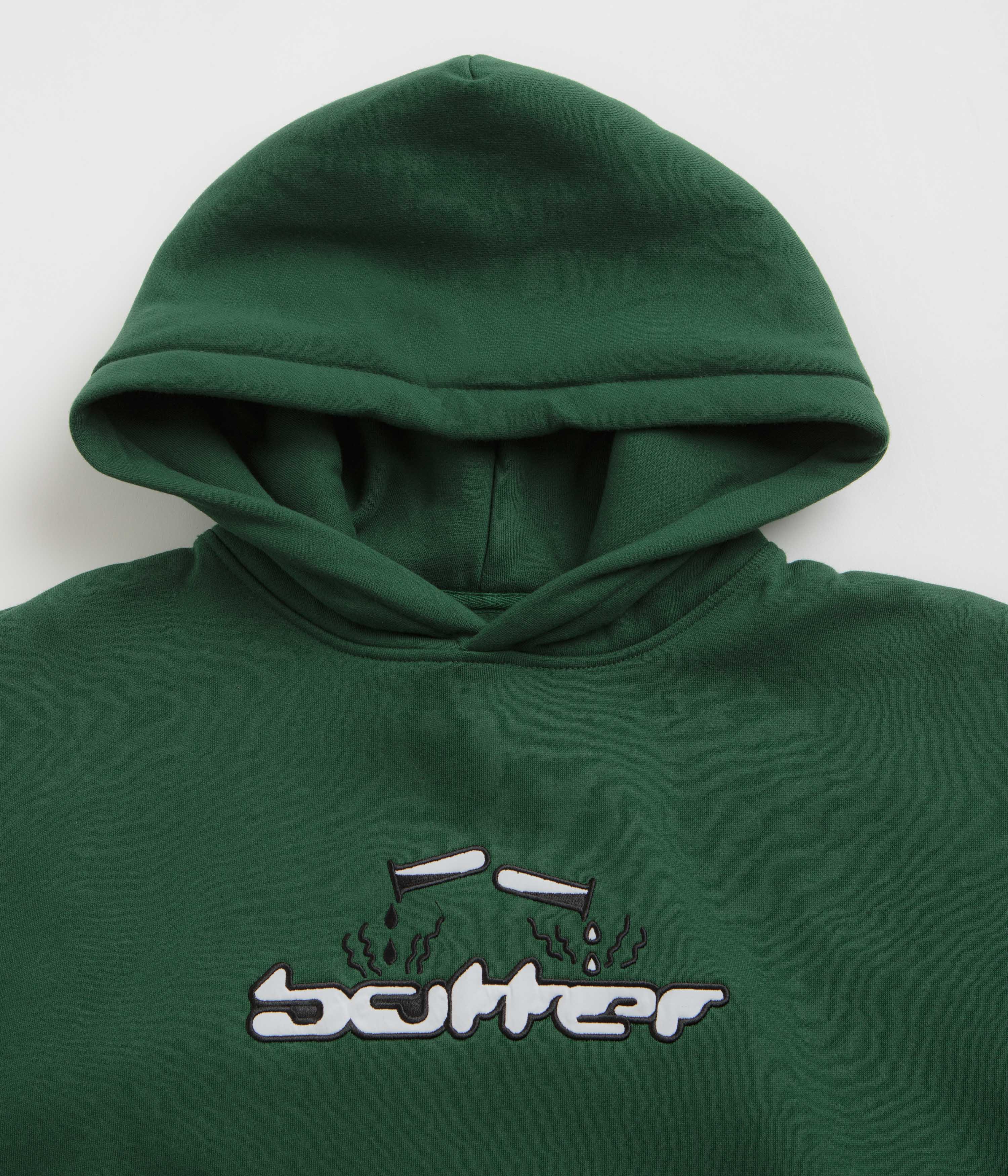Butter Goods Corrosive Applique Hoodie - Forest Green - Image 2