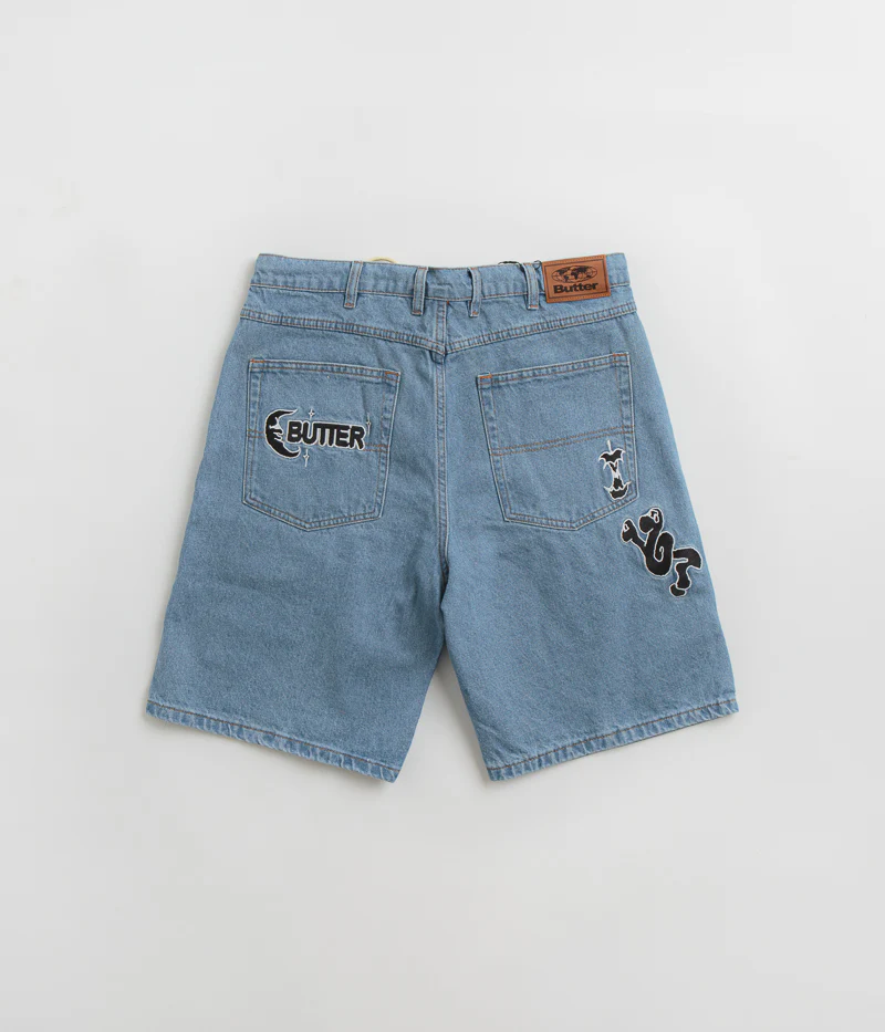 Butter Goods Critter Baggy Denim Shorts - Washed Indigo - Image 3
