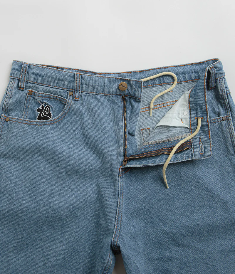 Butter Goods Critter Baggy Denim Shorts - Washed Indigo - Image 5