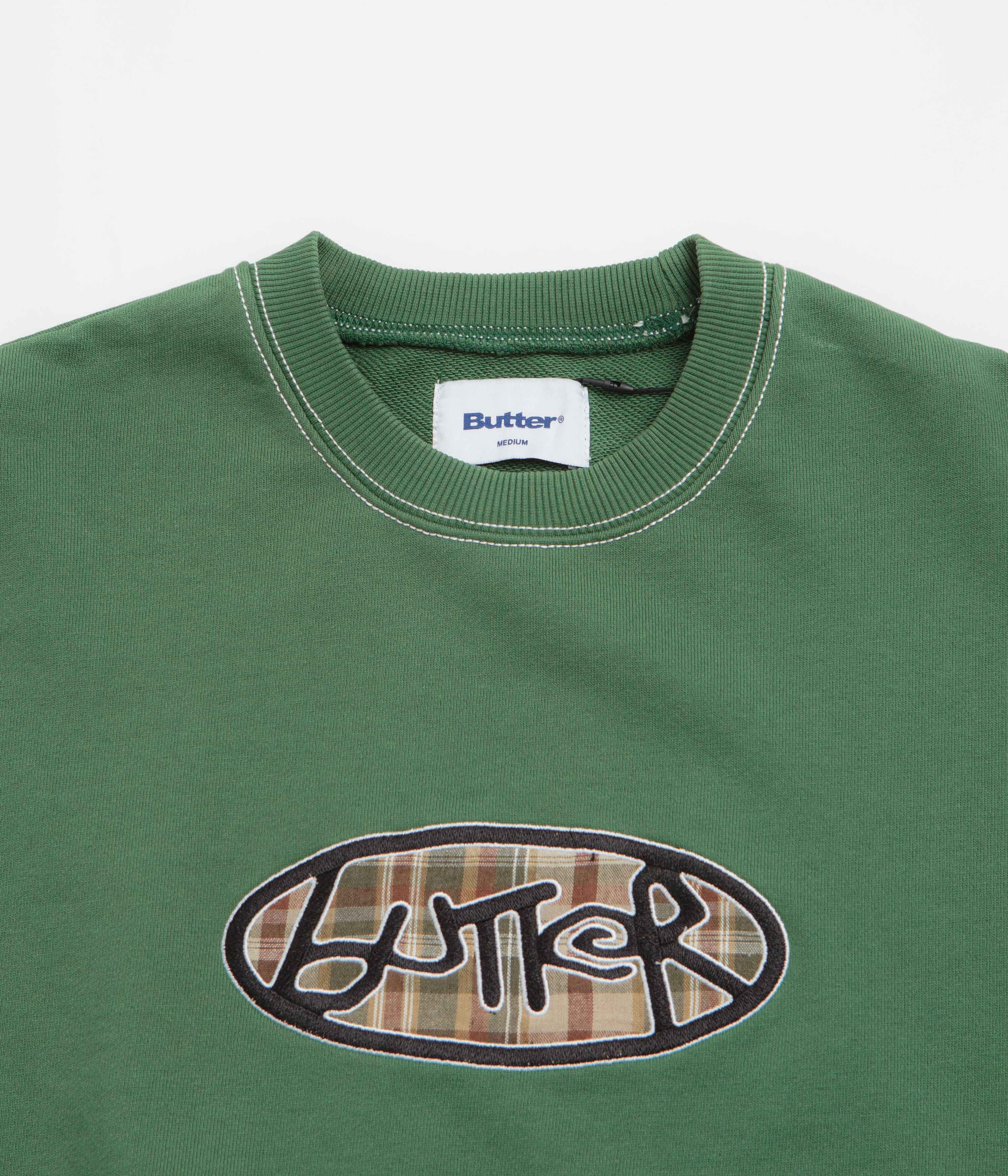 Butter Goods Crust Crewneck Sweatshirt - Washed Forest - Image 2