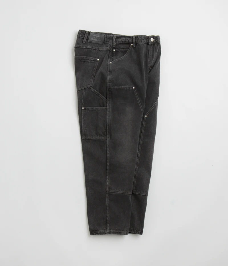 Butter Goods Davide Double Knee  Jeans - Washed Black - Image 2
