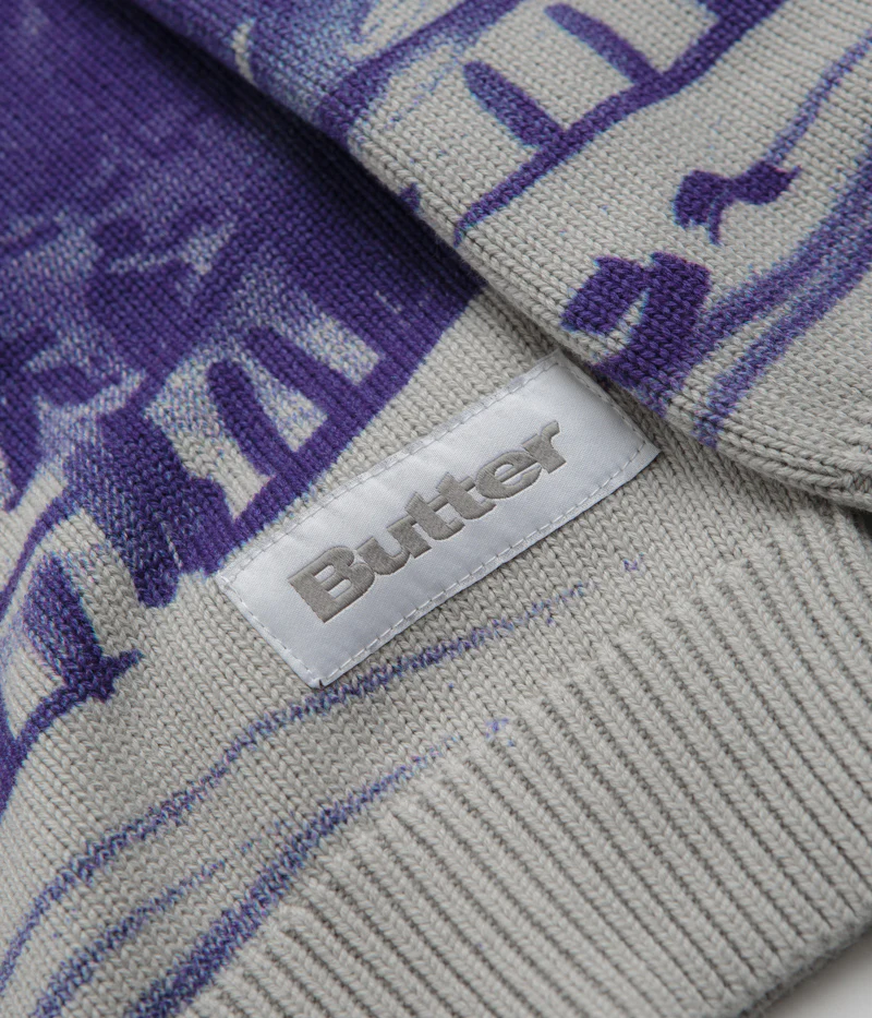 Butter Goods Davide Knit Sweatshirt - Grey - Image 3