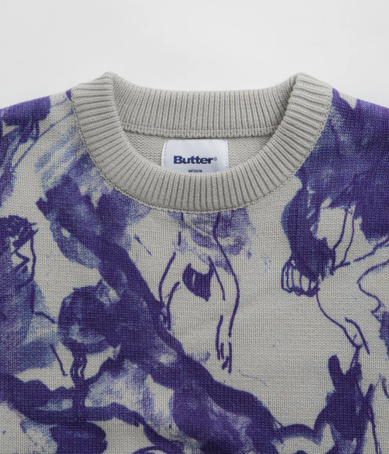 Butter Goods Davide Knit Sweatshirt - Grey - Image 4