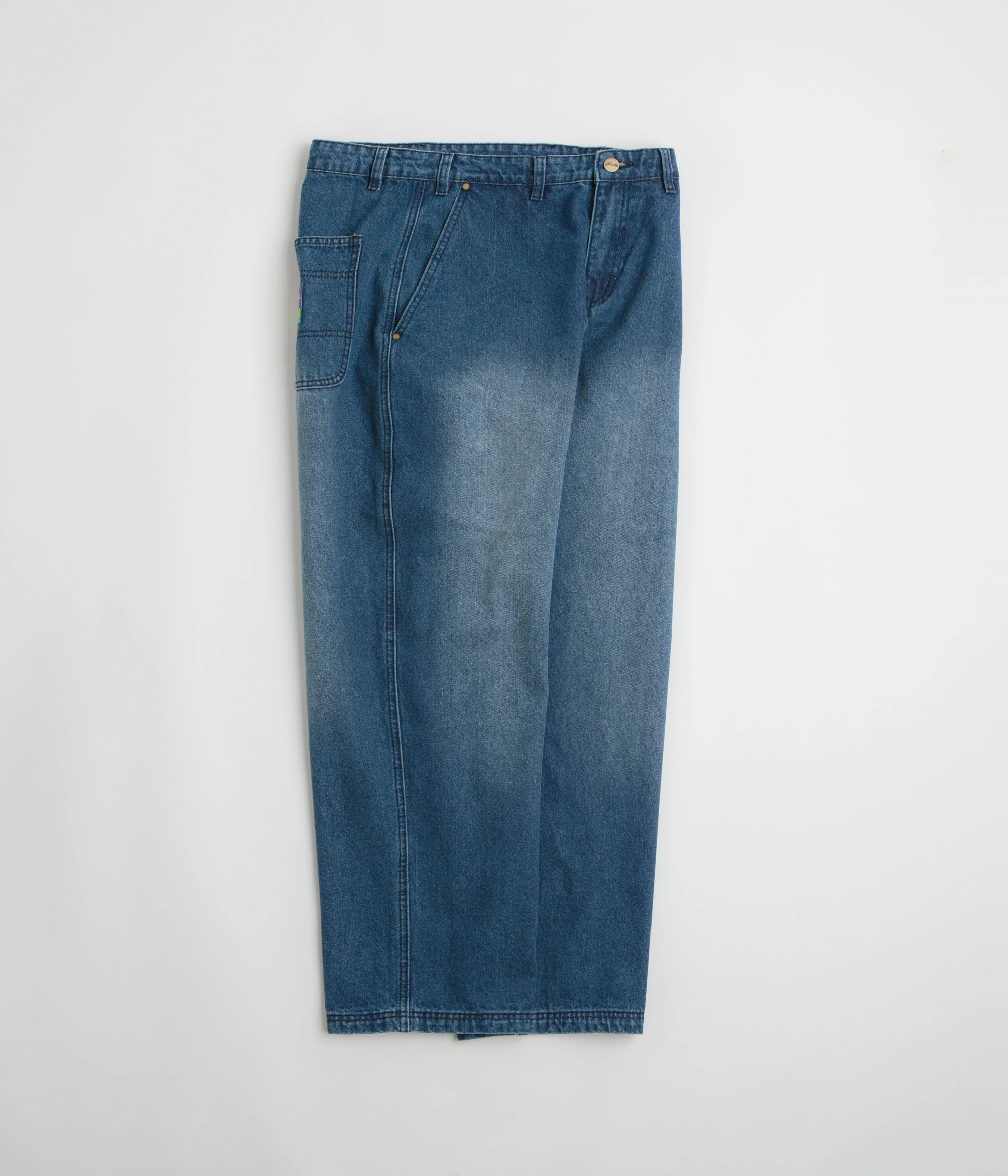 Butter Goods Denim Work Pants - Distressed Indigo - Image 2