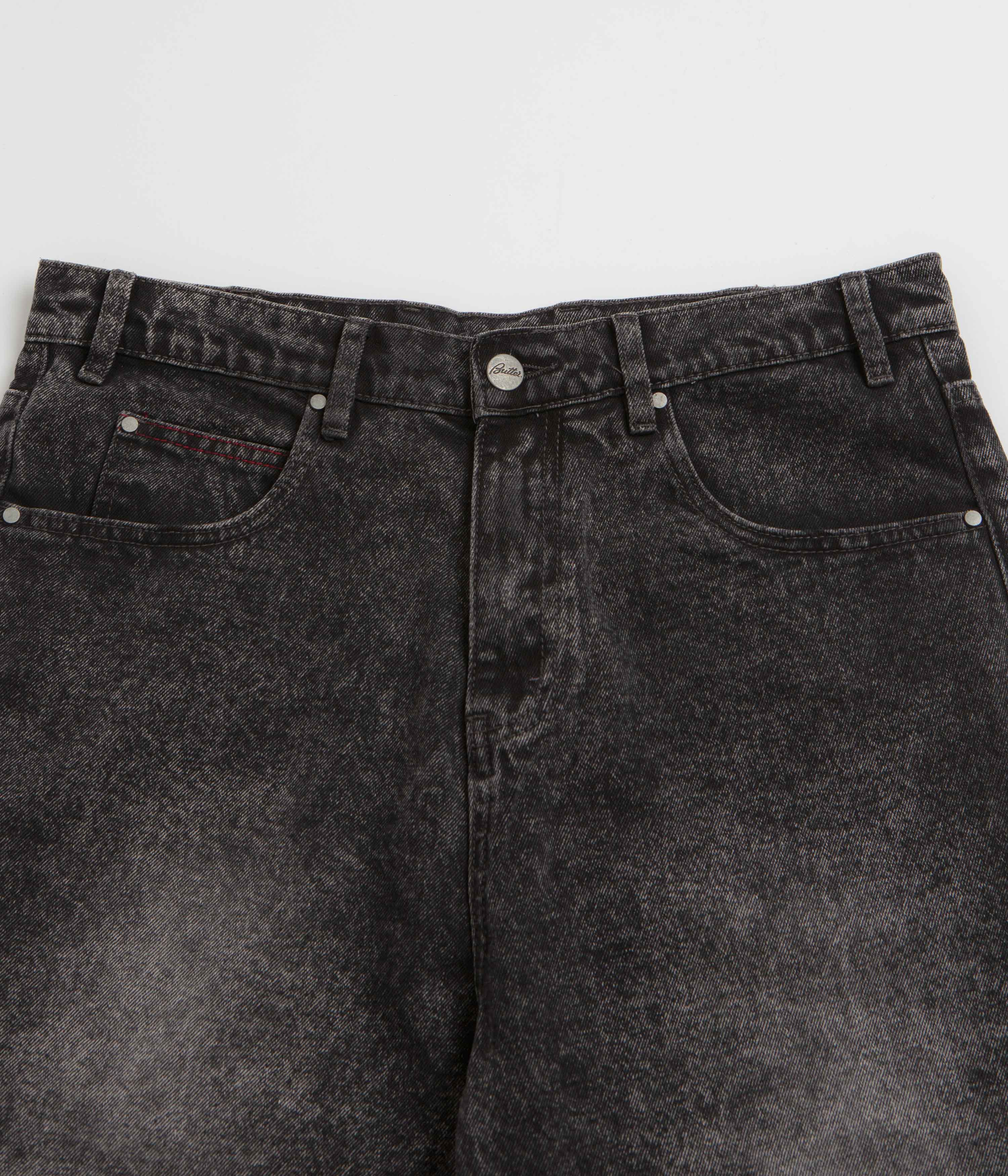 Butter Goods Distressed Big Denim Shorts - Gun Metal - Image 4