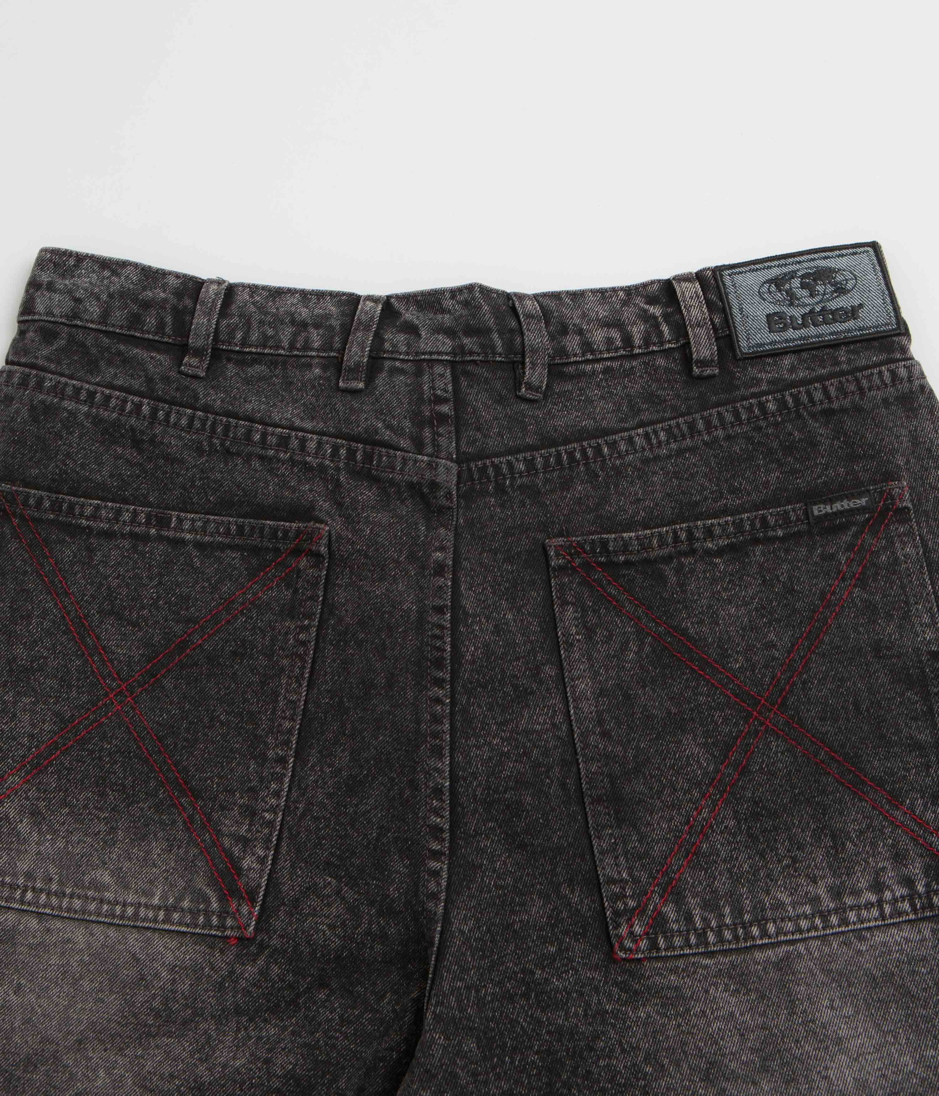 Butter Goods Distressed Big Denim Shorts - Gun Metal - Image 7