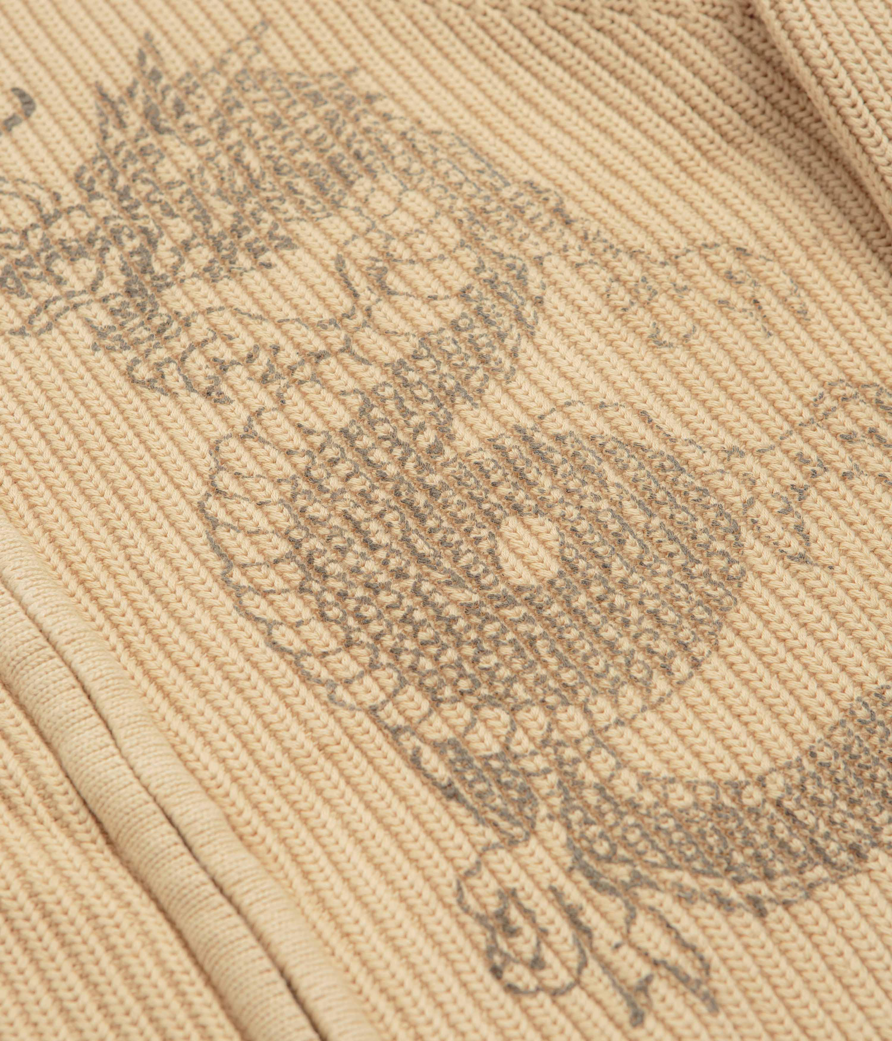 Butter Goods Dragon Zip-Thru Knit Sweatshirt - Sand - Image 3