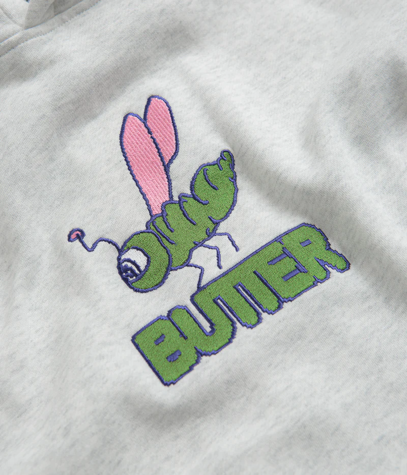 Butter Goods Dragonfly Embroidered Hoodie - Ash - Image 3