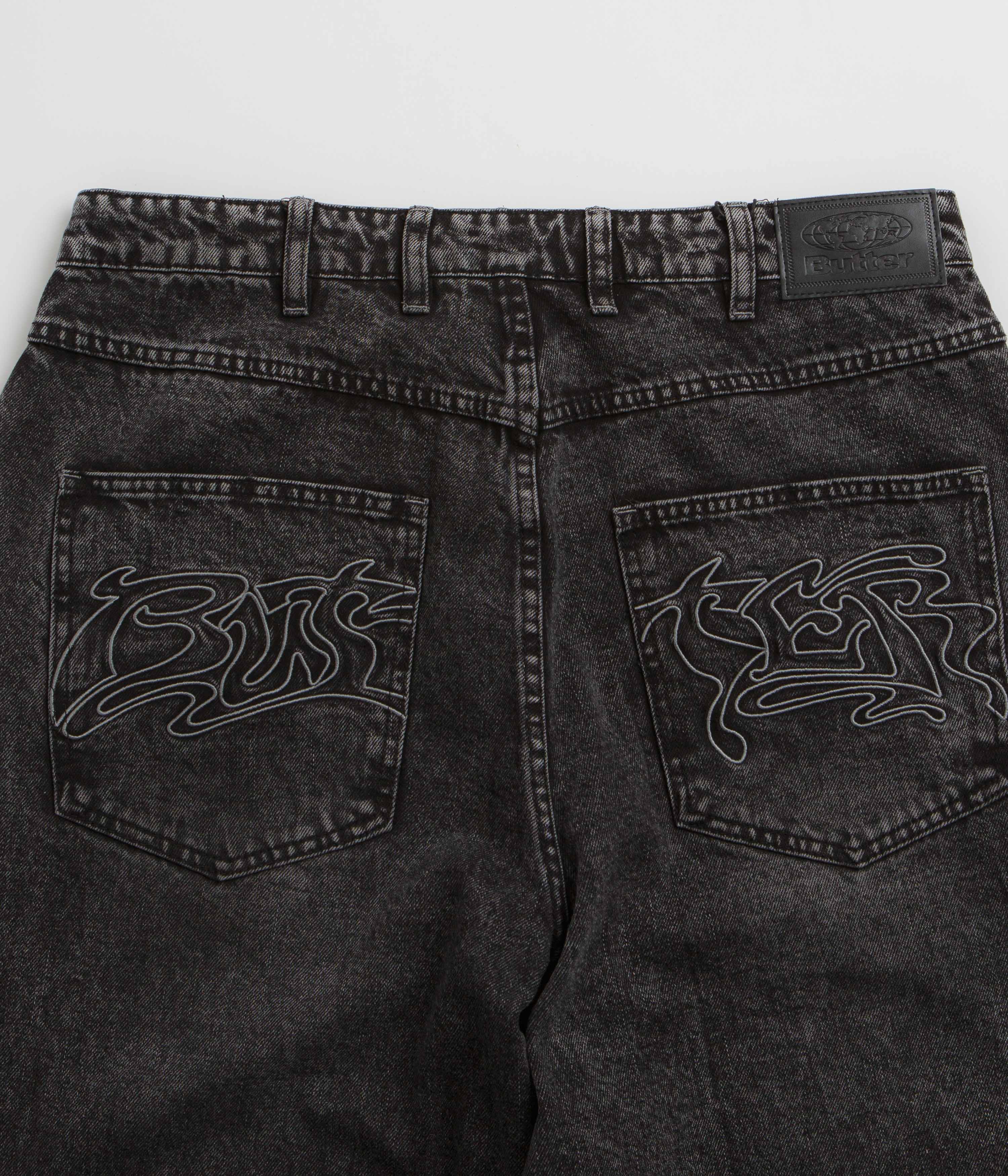 Butter Goods Drummer Baggy Jeans - Streaky Black - Image 6