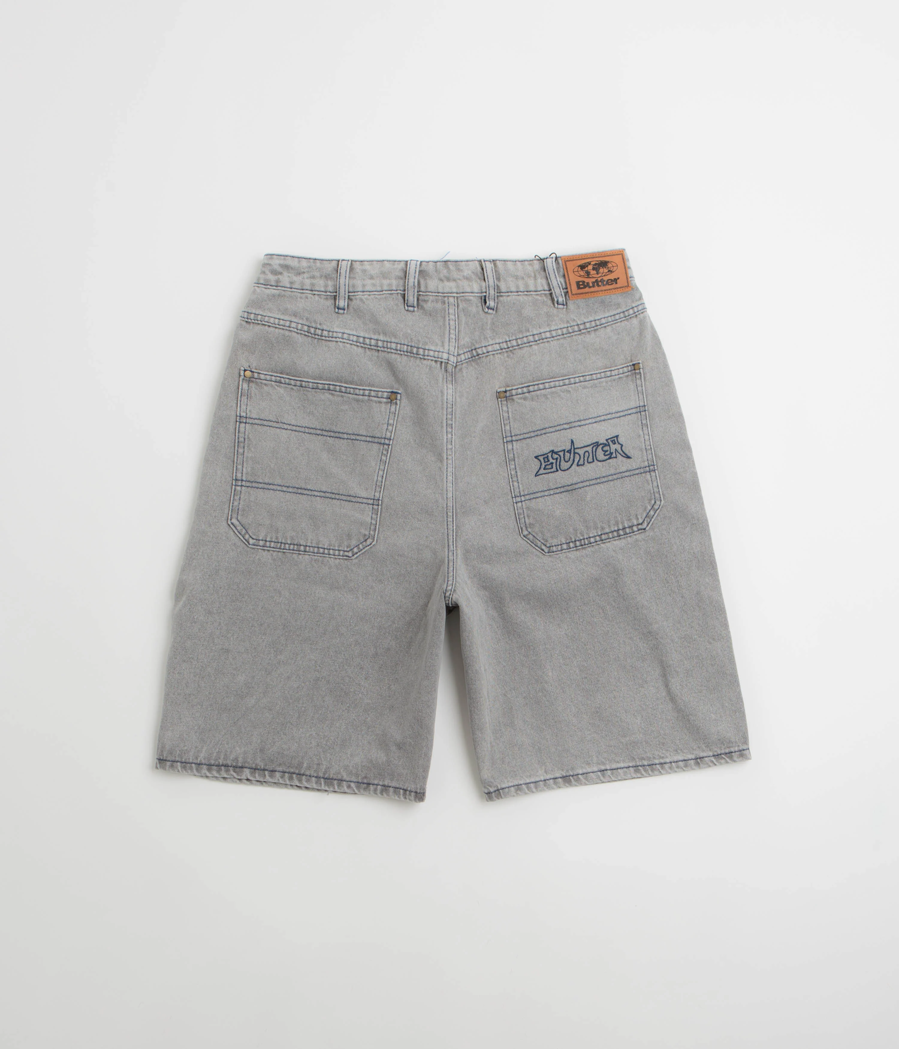 Butter Goods Encounter Denim Shorts - Washed Soft Grey - Image 3
