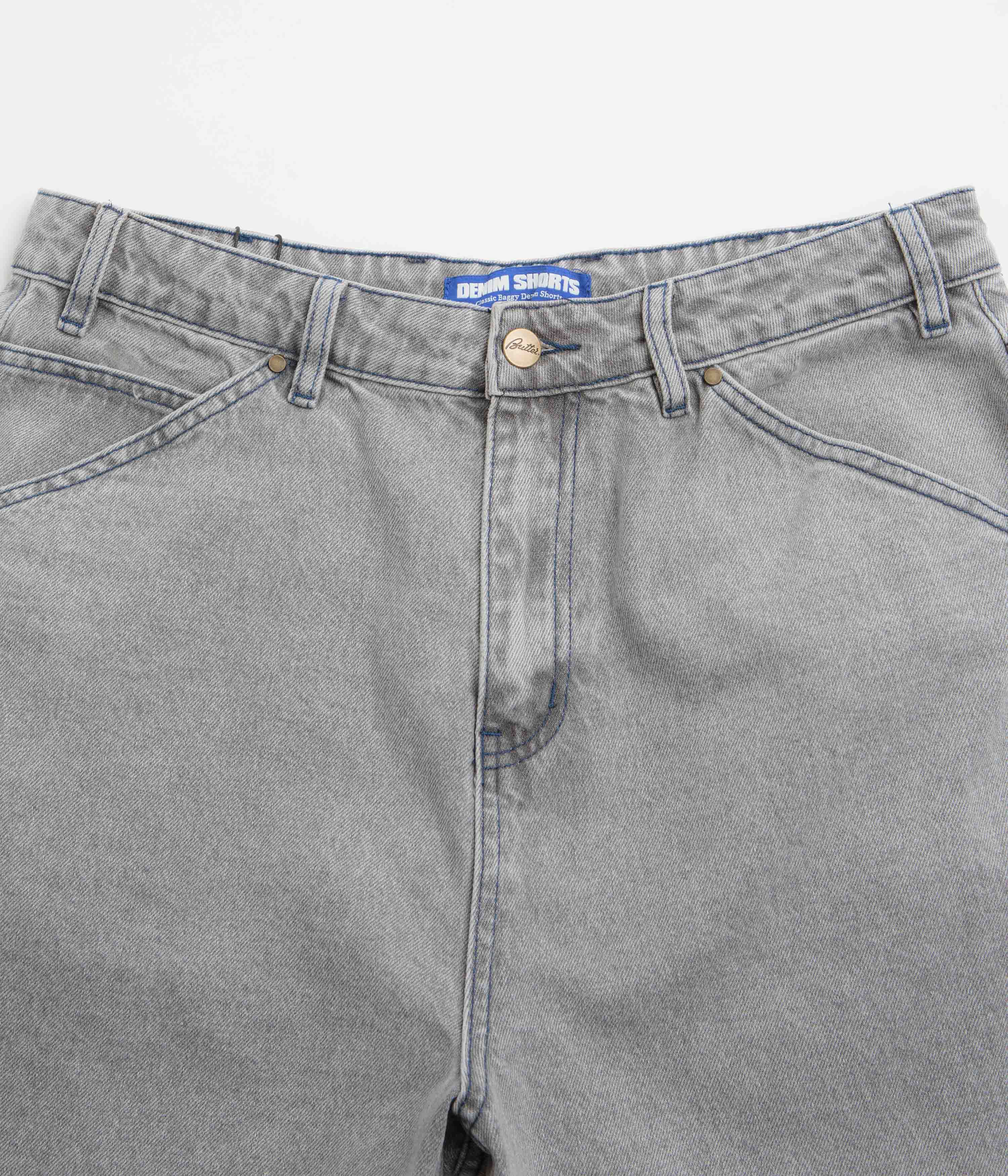 Butter Goods Encounter Denim Shorts - Washed Soft Grey - Image 5