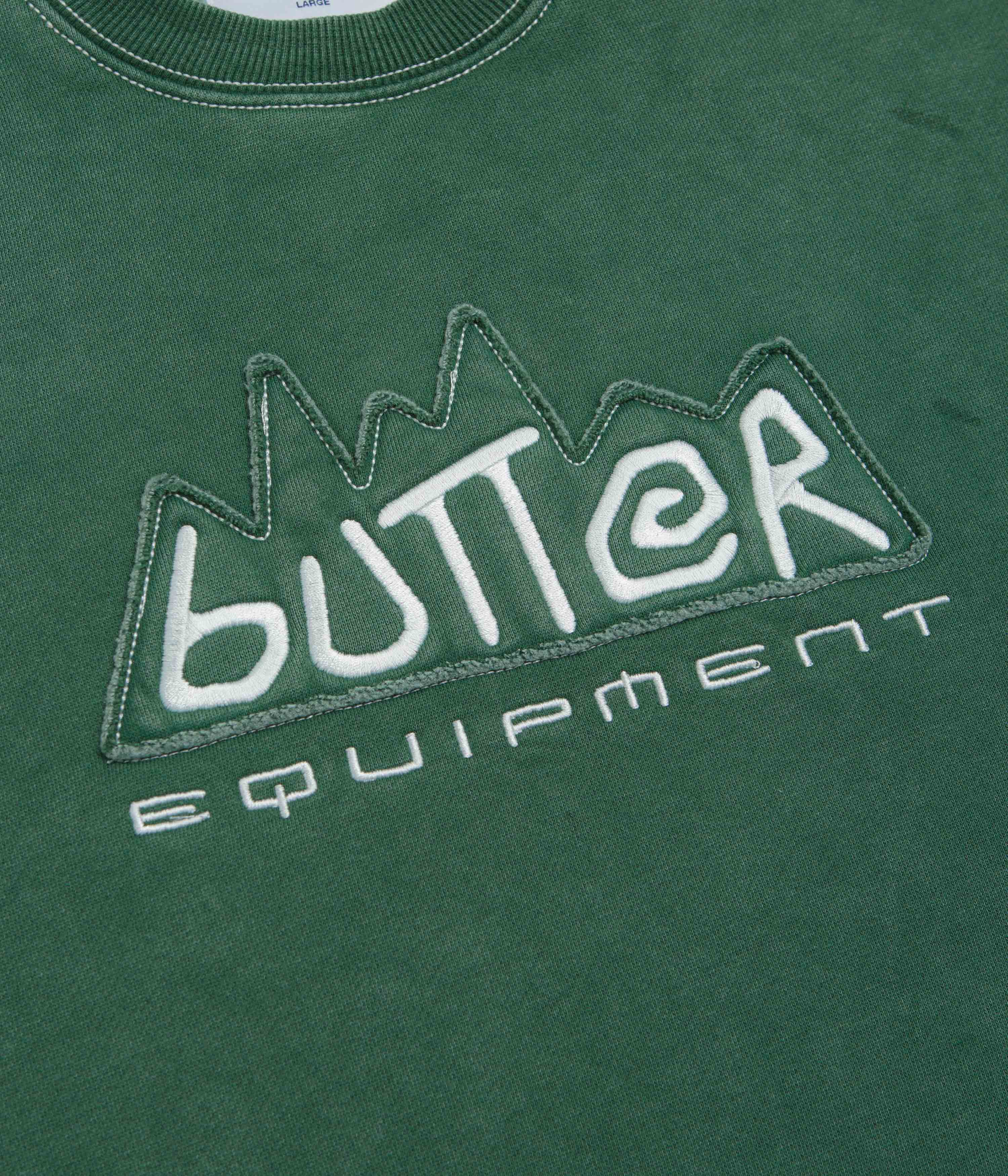 Butter Goods Equipment Applique Crewneck Sweatshirt - Washed Fern - Image 2