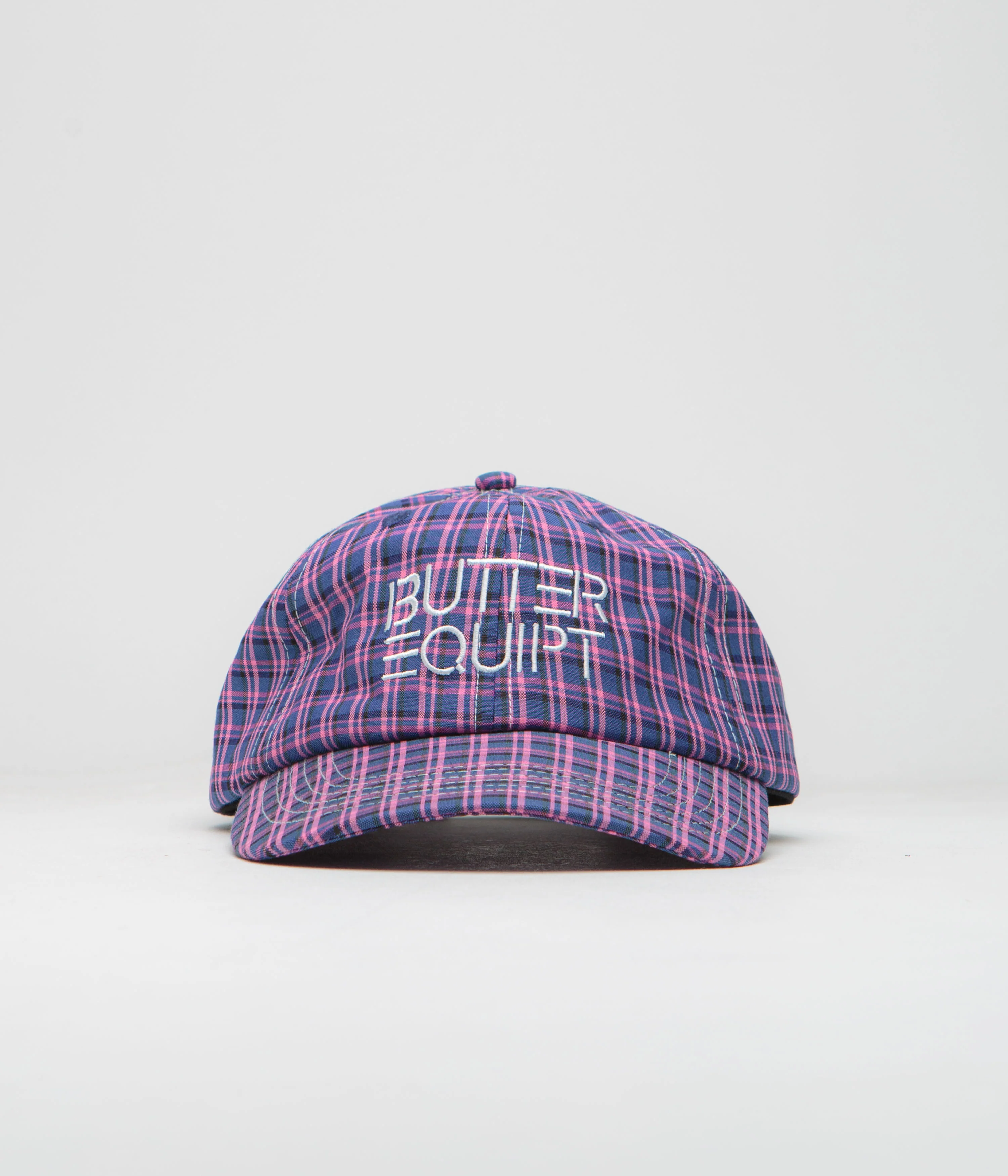 Butter Goods Equipt Plaid Cap - Navy / Pink - Image 2