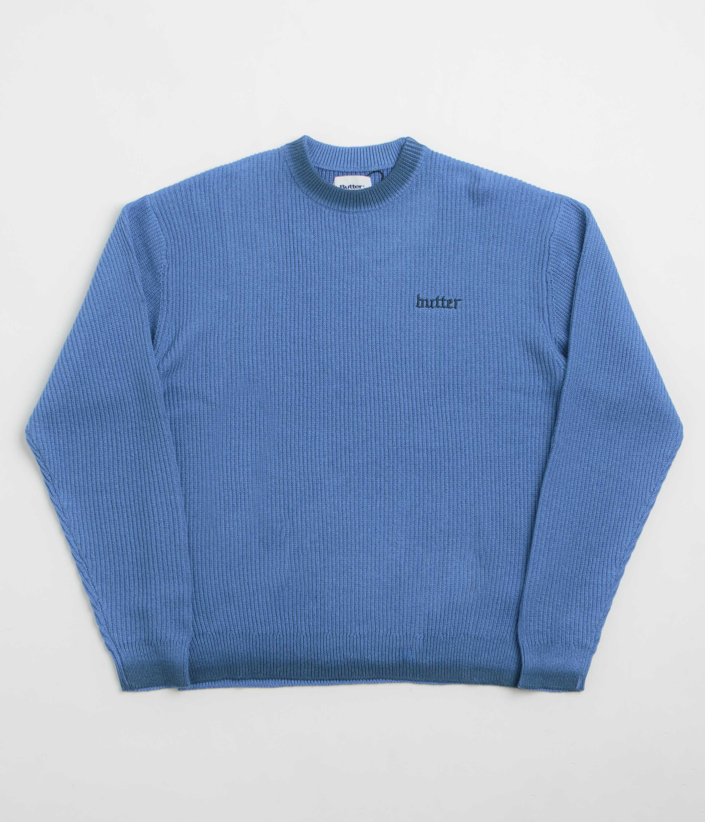 Butter Goods Fade Knit Crewneck Sweatshirt - Ocean