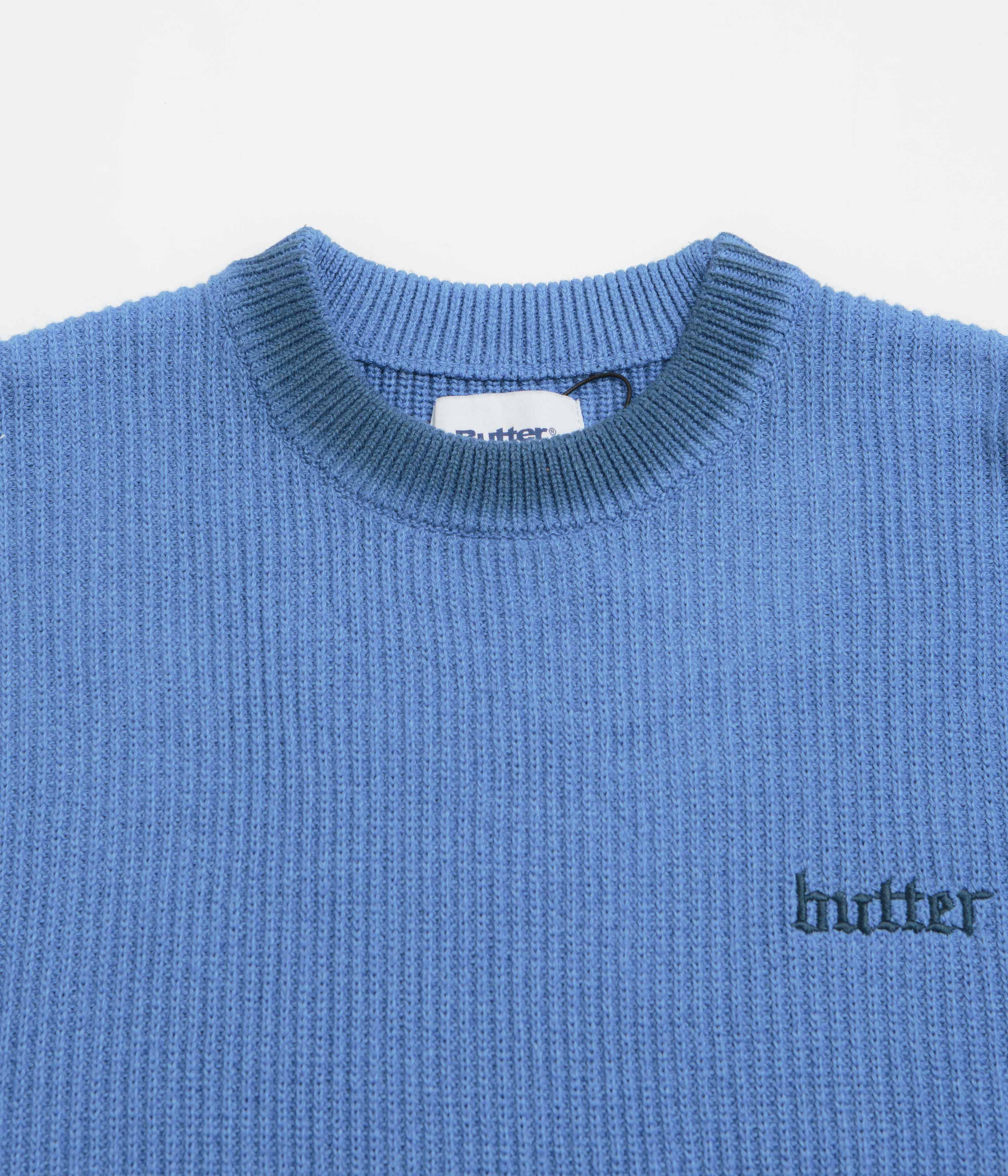 Butter Goods Fade Knit Crewneck Sweatshirt - Ocean - Image 4