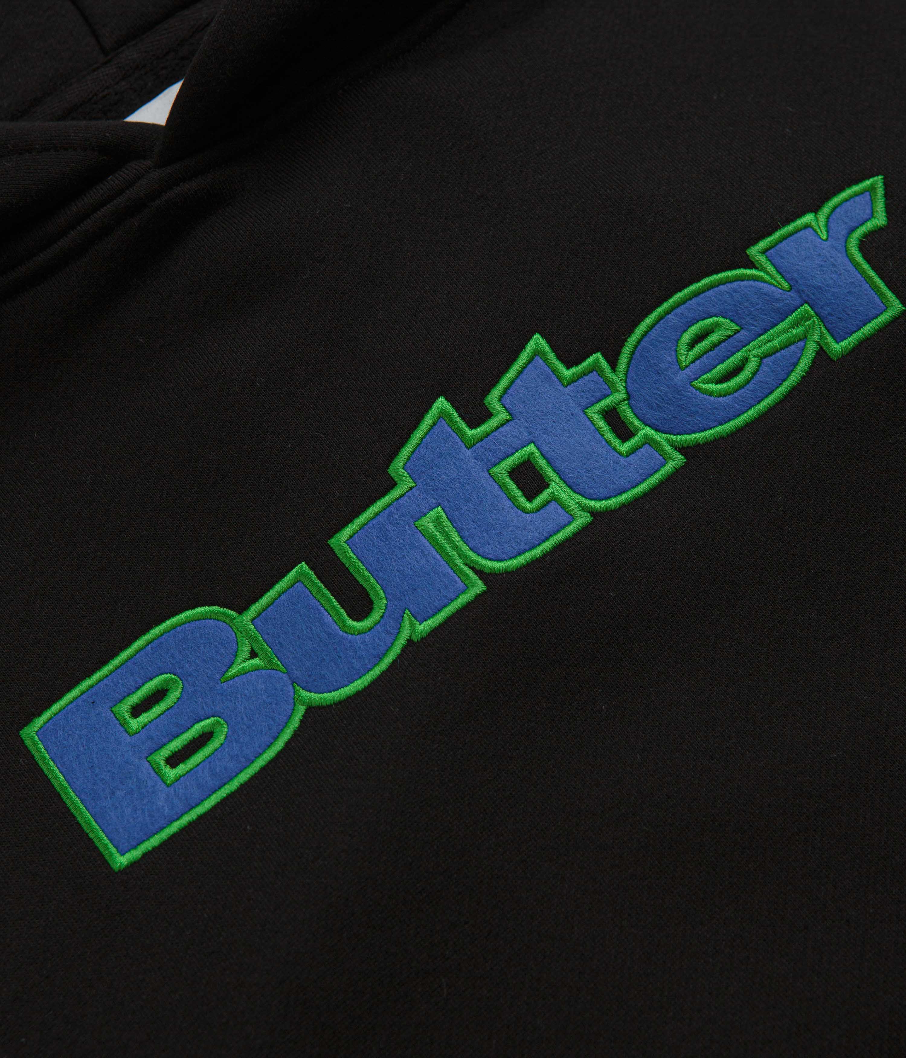 Butter Goods Felt Logo Applique Hoodie - Black - Image 3