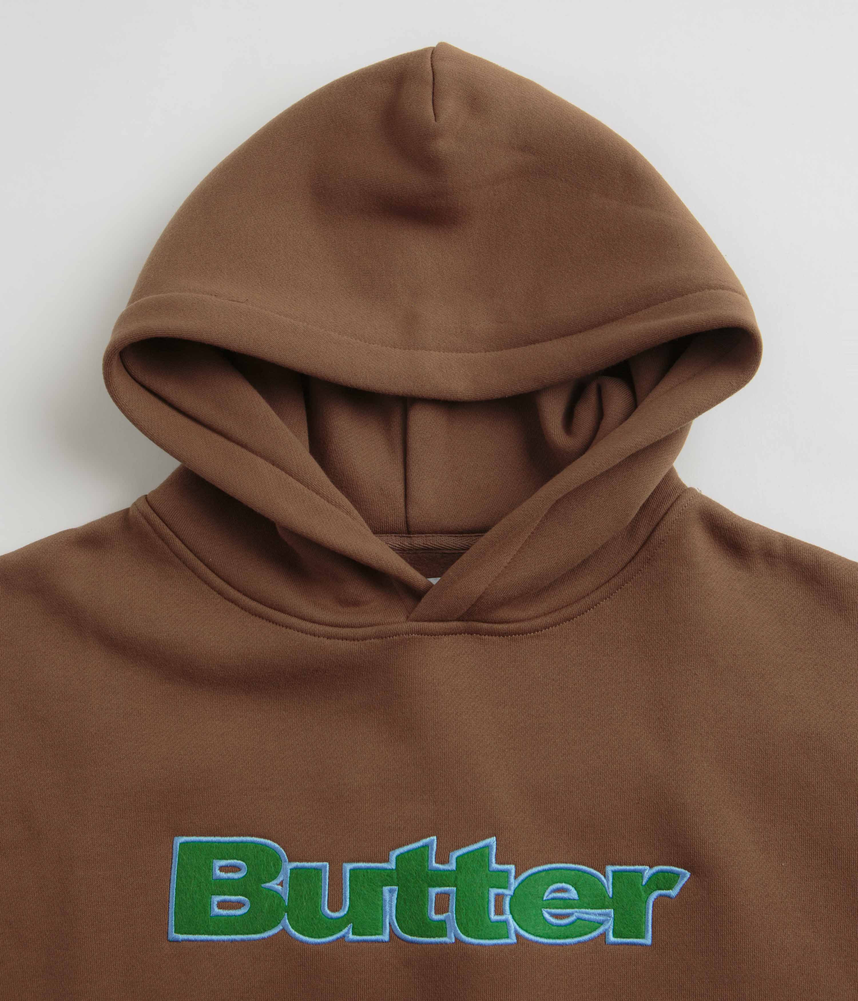 Butter Goods Felt Logo Applique Hoodie - Brown - Image 2