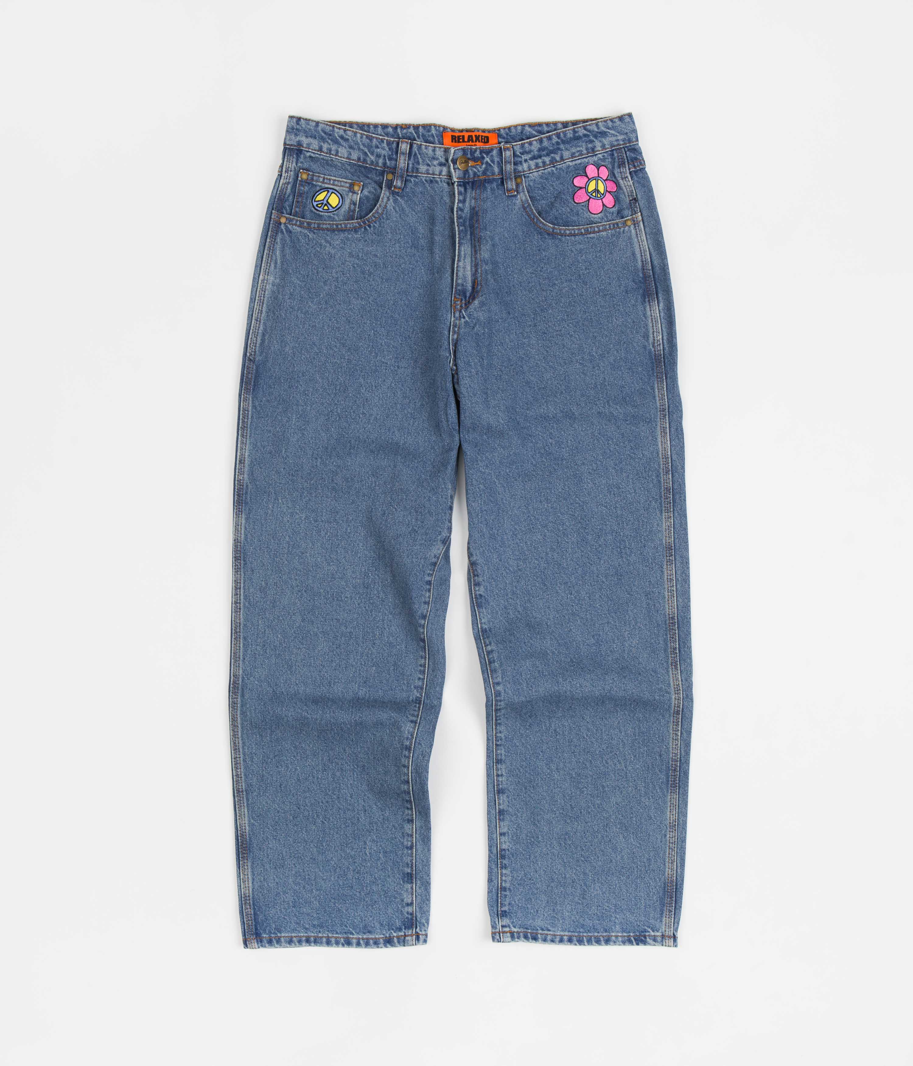 Butter Goods Flower Denim Jeans - Washed Indigo - Image 3