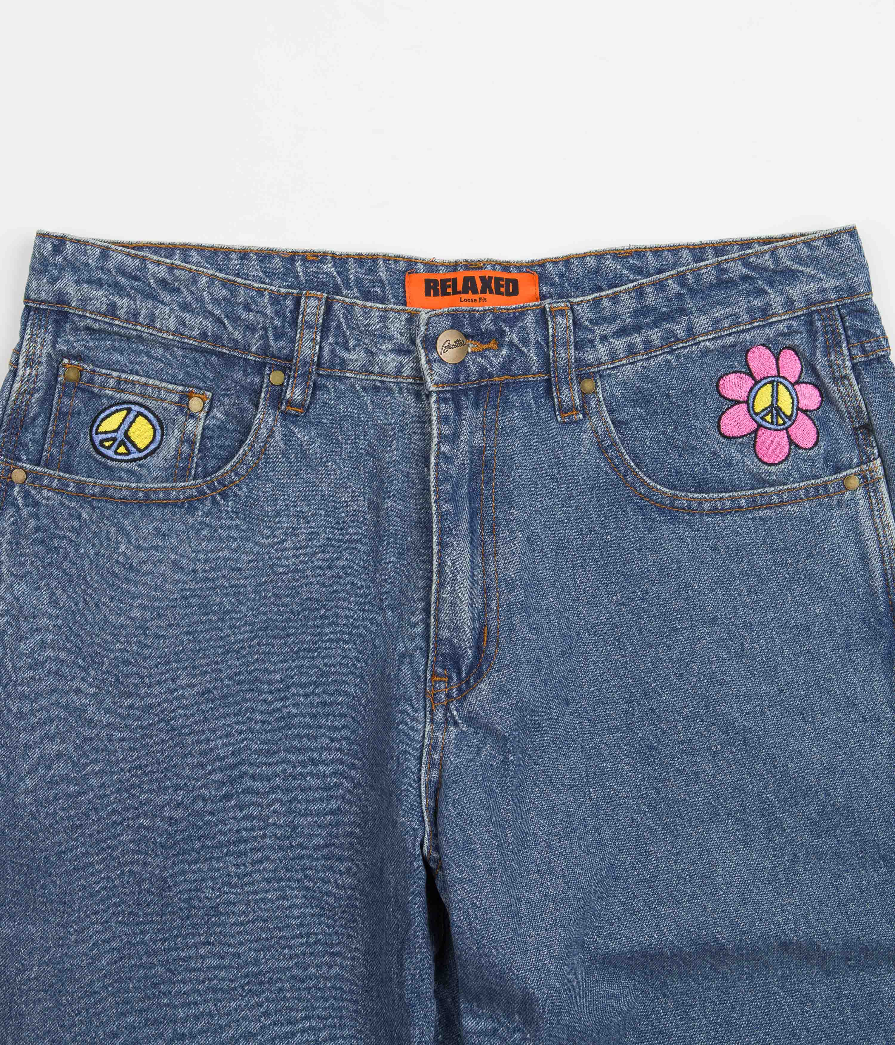 Butter Goods Flower Denim Jeans - Washed Indigo - Image 7