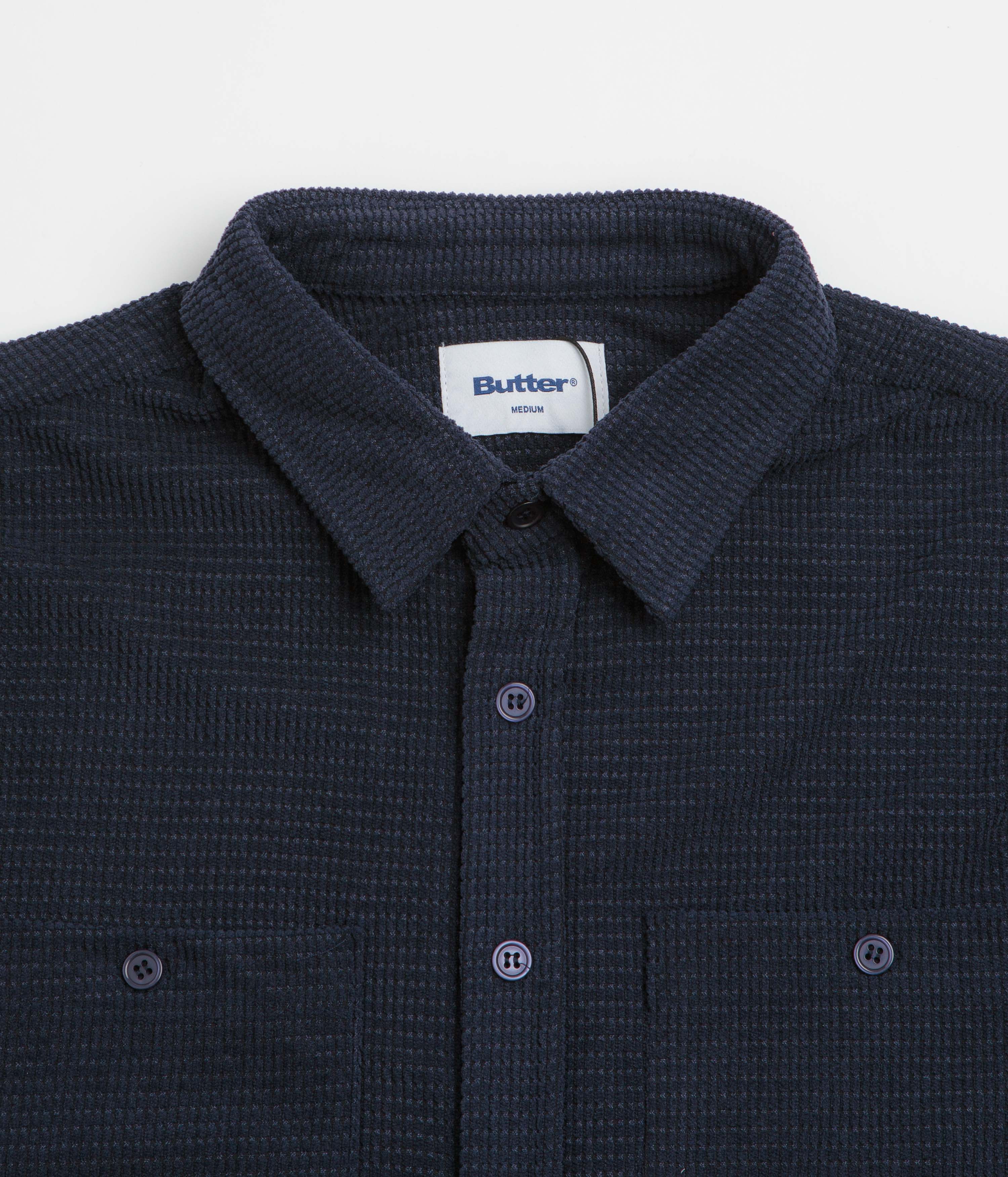 Butter Goods Grid Corduroy Overshirt - Navy - Image 2