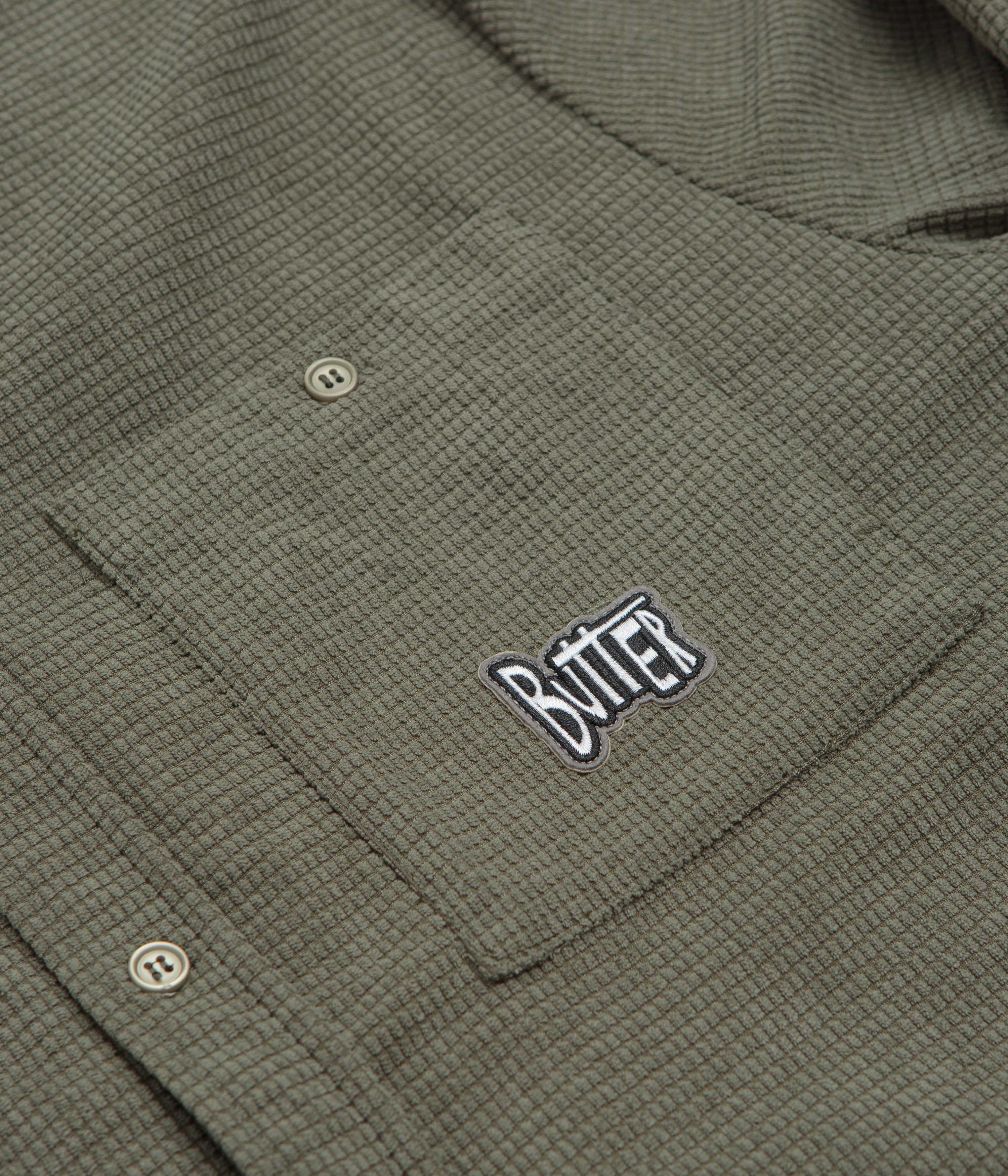 Butter Goods Grid Corduroy Overshirt - Olive - Image 3