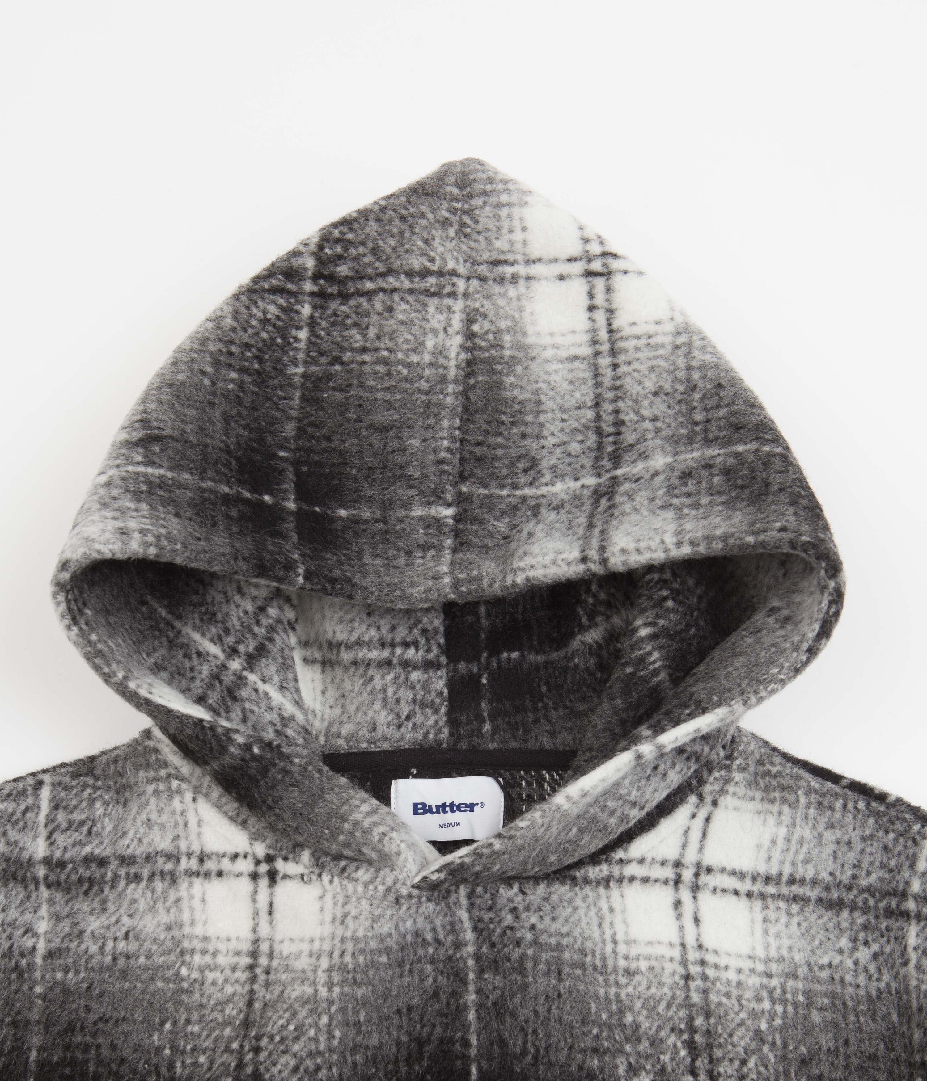 Butter Goods Heavyweight Plaid Hoodie - Black / White - Image 5