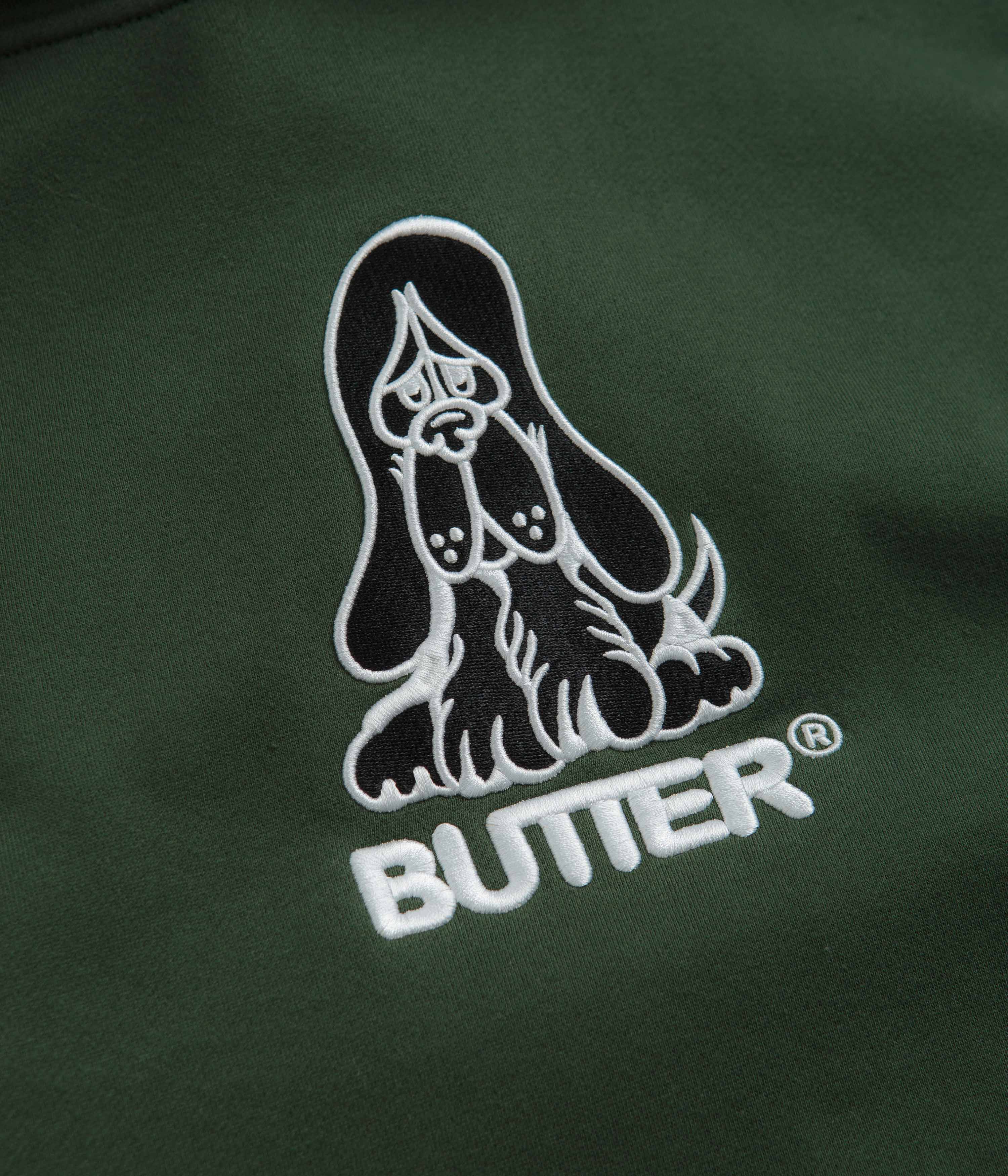 Butter Goods Hound Embroidered Hoodie - Dark Green - Image 3