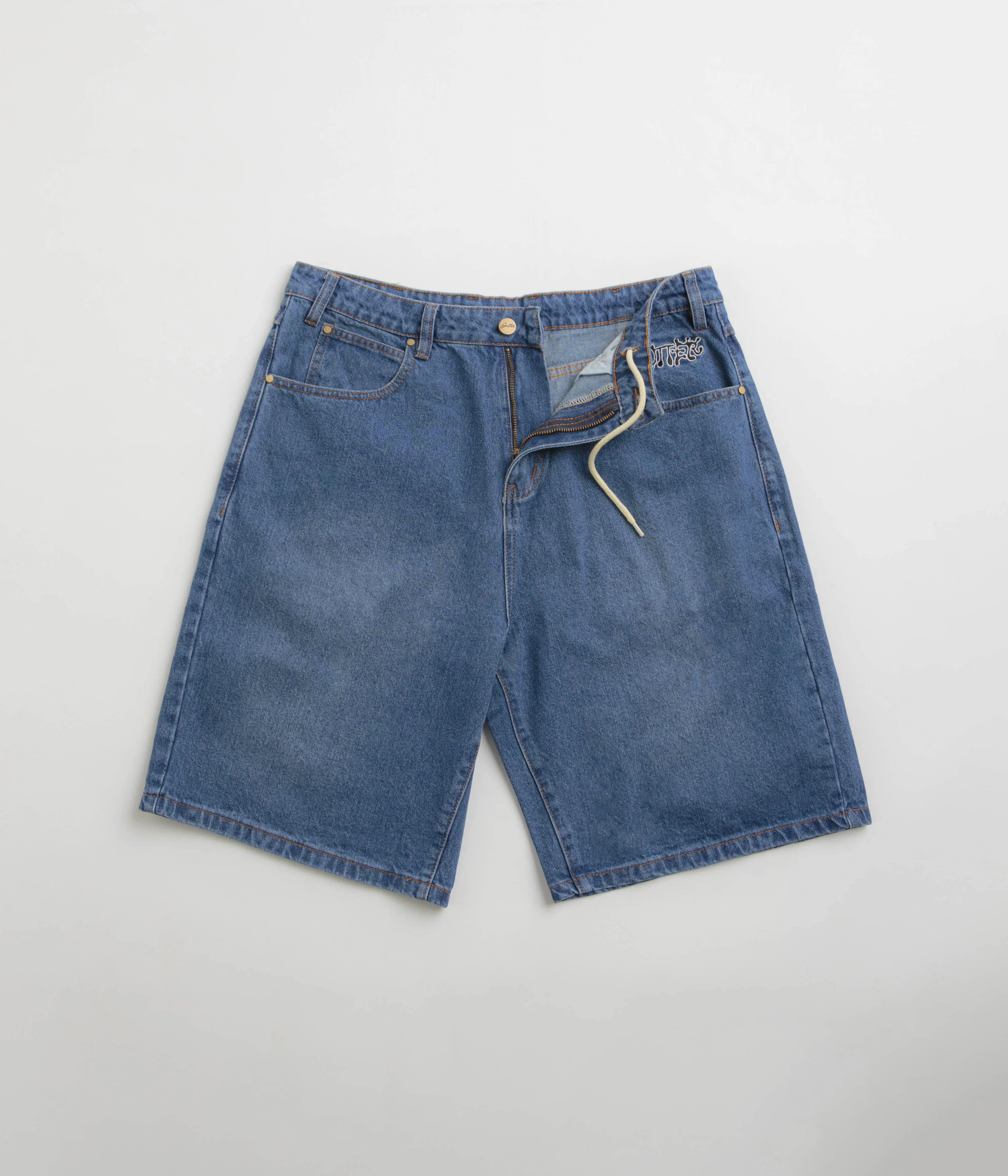 Butter Goods Ink Denim Shorts - Worn Blue - Image 2