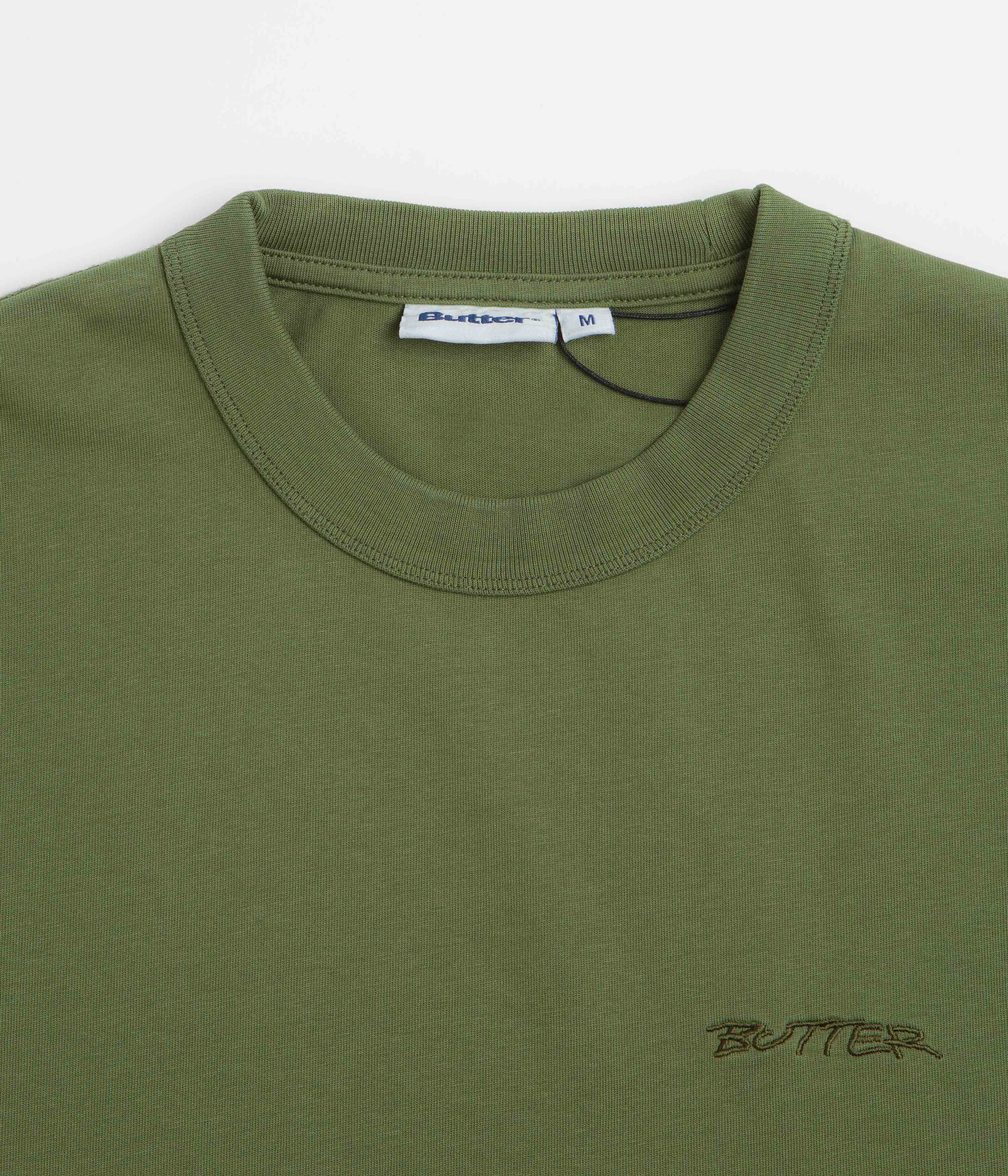 Butter Goods Inside Out T-Shirt - Washed Army - Image 2