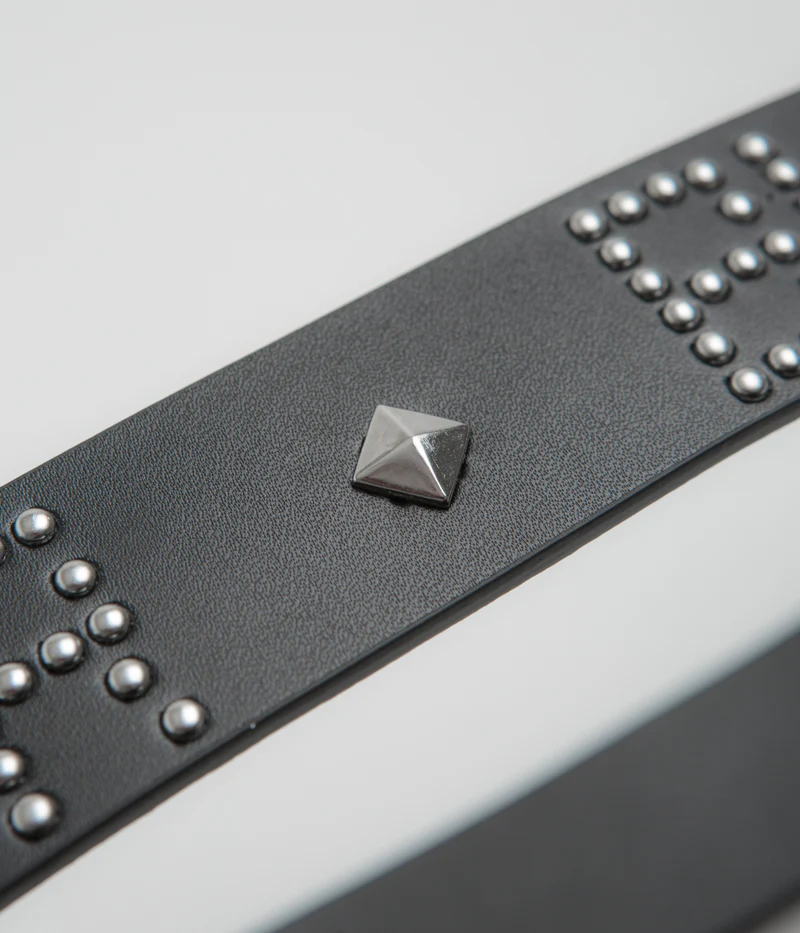 Butter Goods Leather Studded Belt - Black - Image 3