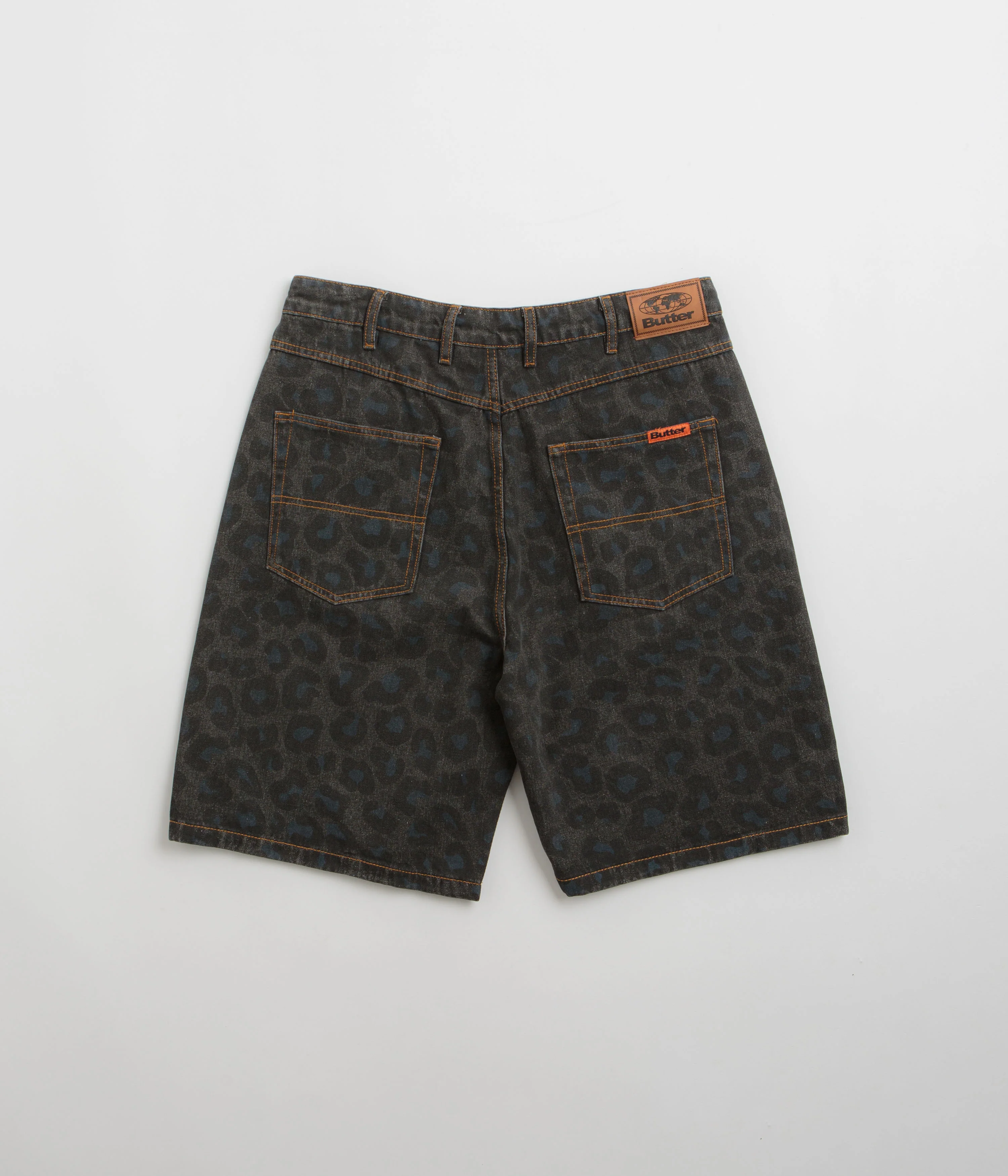 Butter Goods Leopard Denim Shorts - Black - Image 3