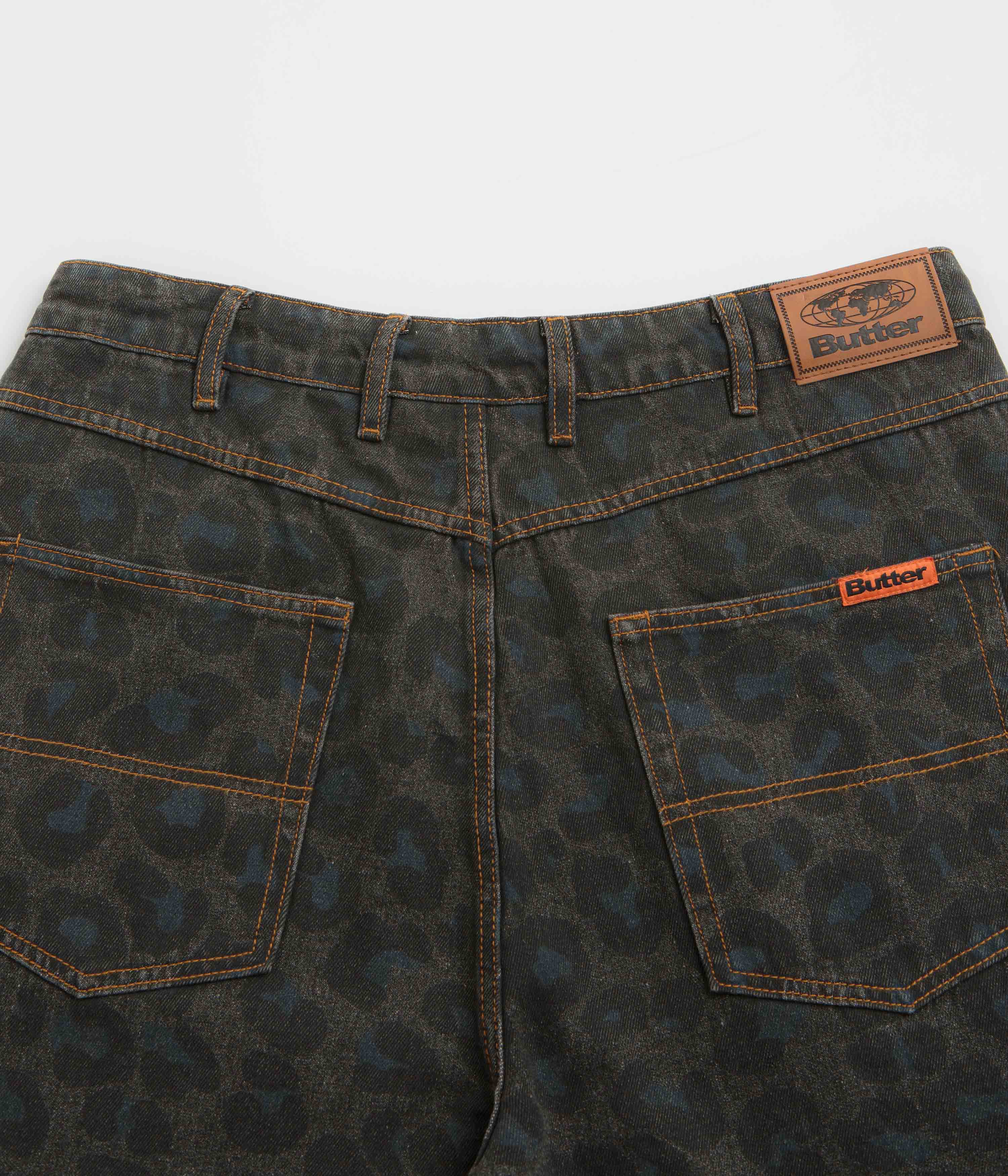 Butter Goods Leopard Denim Shorts - Black - Image 8